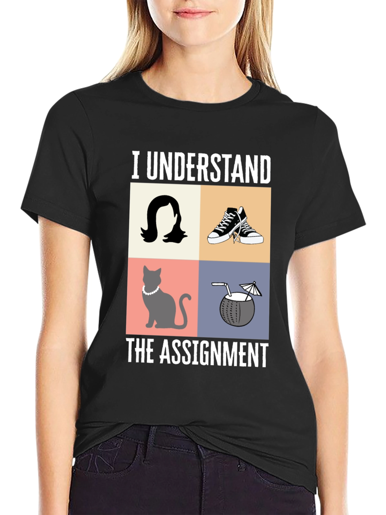 Black I Understand the Assignment Graphic T-Shirt view 2