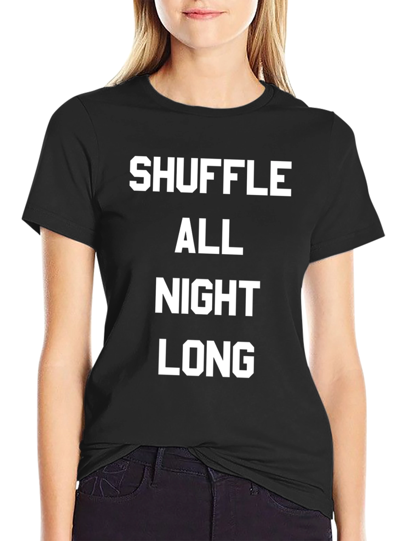 Black Shuffle All Night Long T-Shirt view 2
