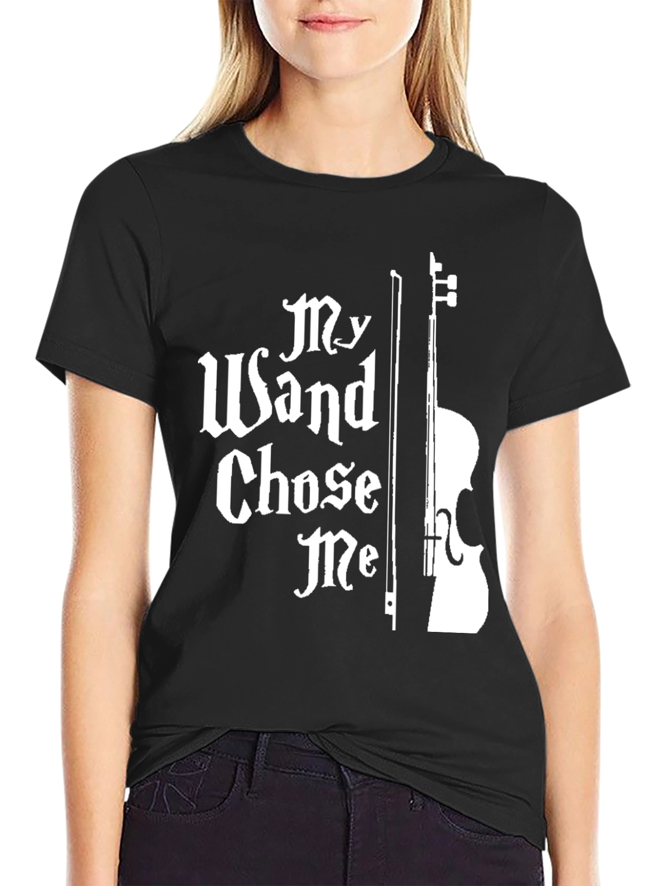 Black My Wand Chose Me Music T-Shirt view 2