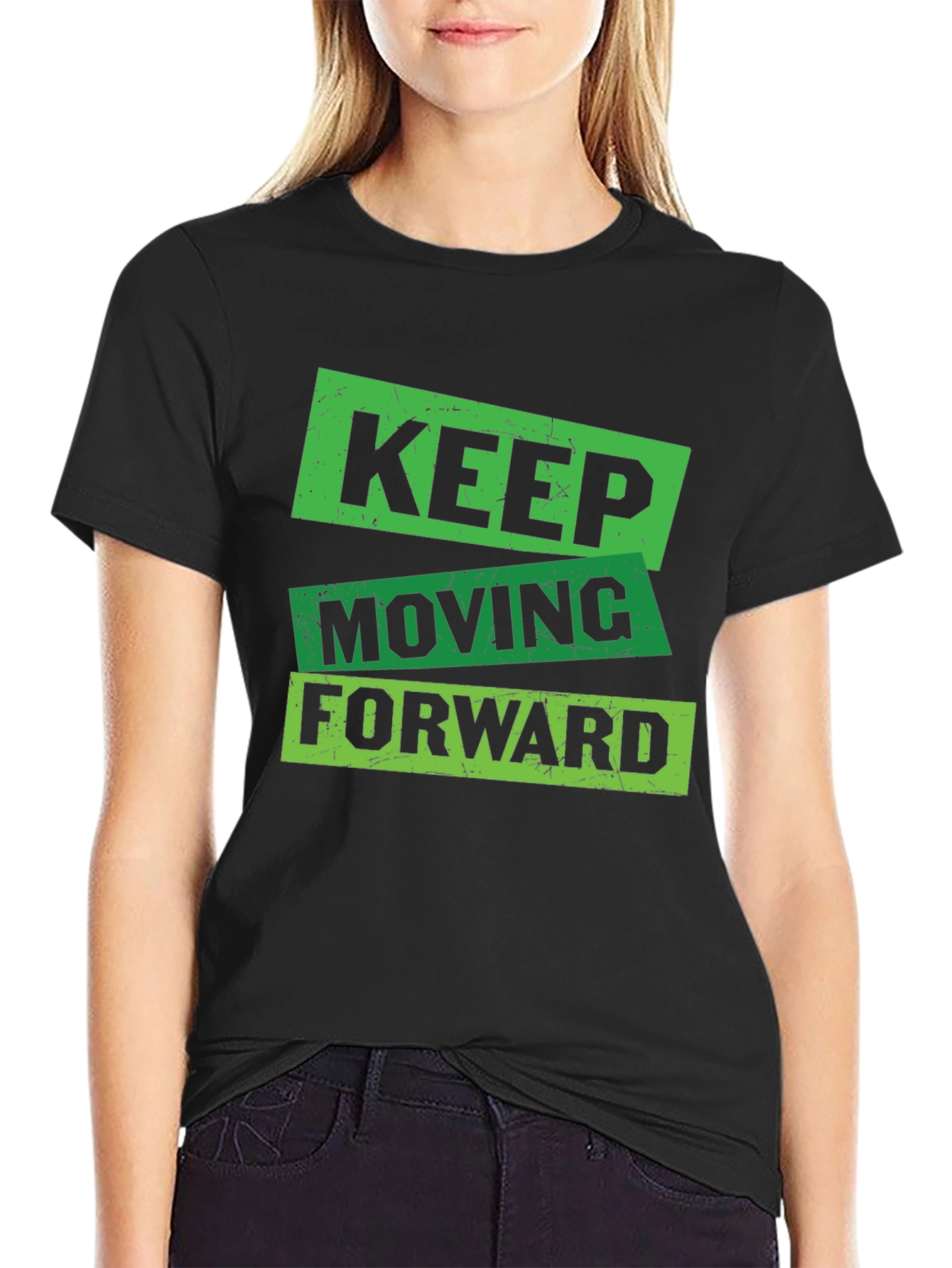 Black Keep Moving Forward Graphic T-Shirt view 2