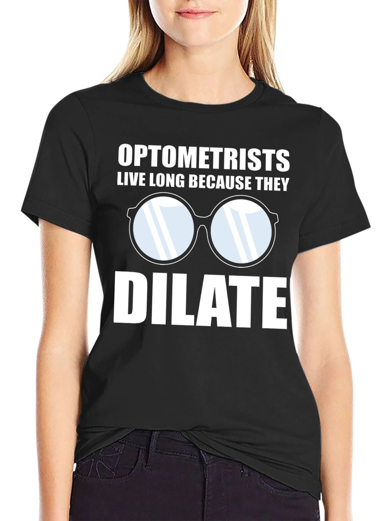 Black Optometrist Live Long Humor Graphic Tee view 2