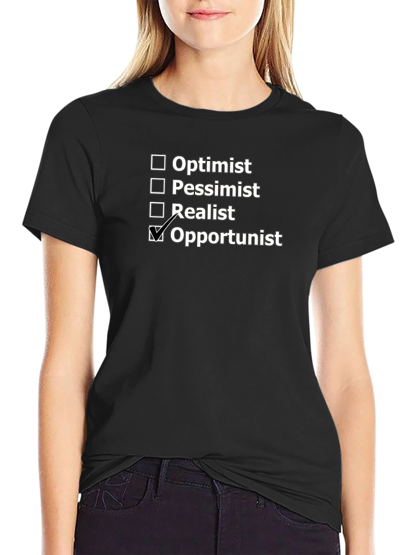 Black Opportunist T-Shirt: Funny Personality Choice Tee view 2