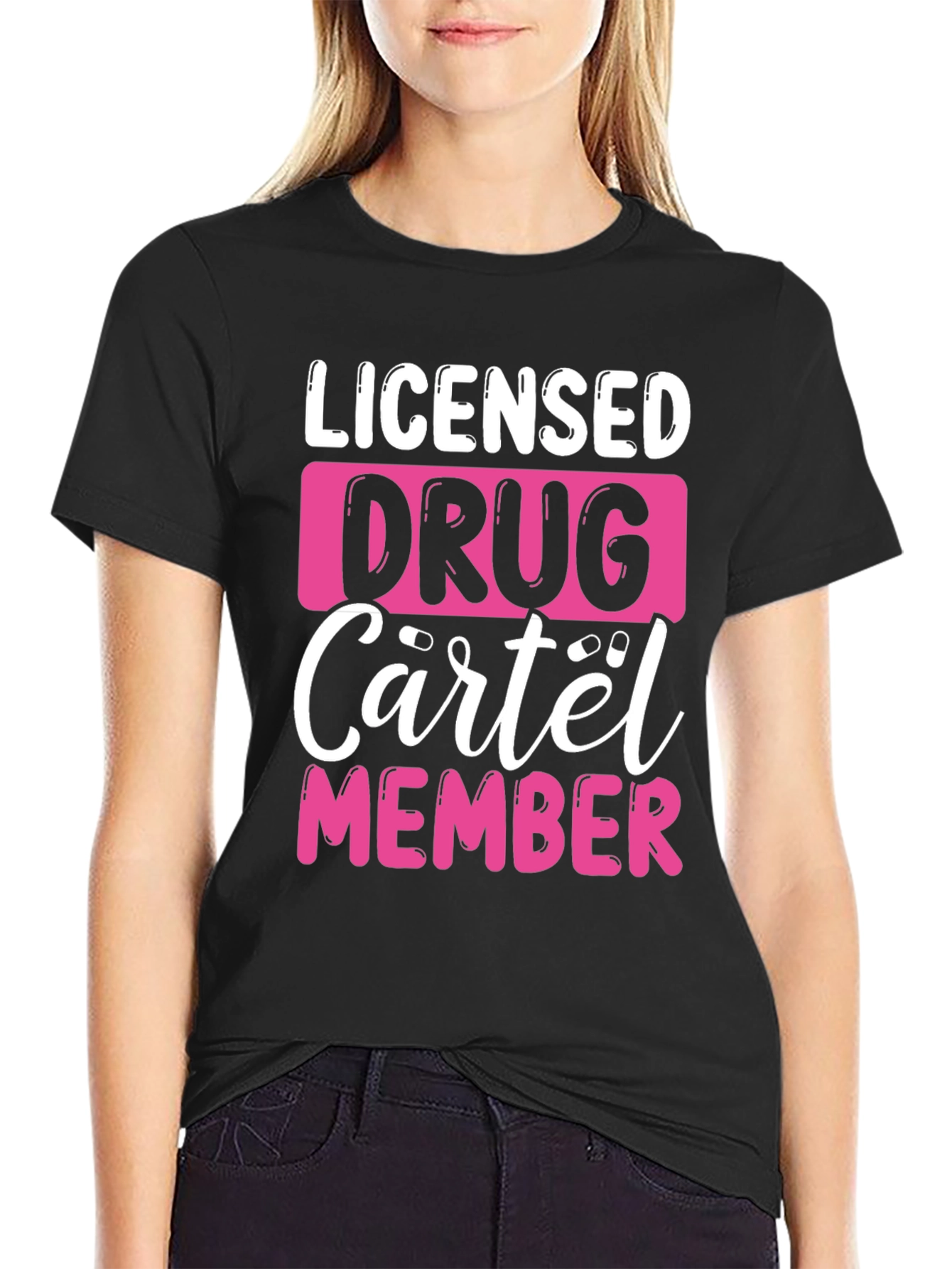 Black Licensed Drug Cartel Member T-Shirt view 2