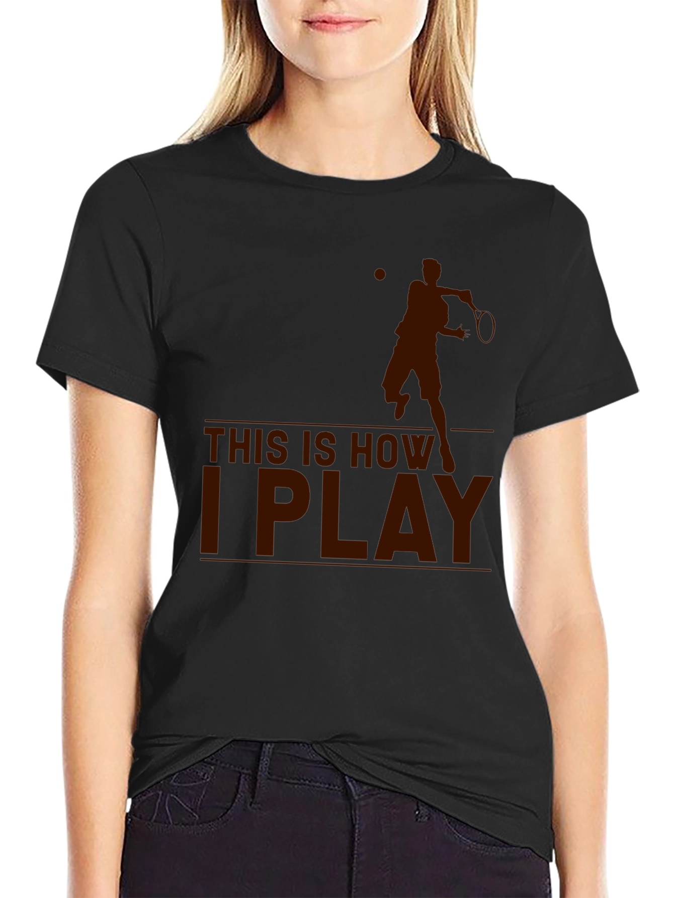 Black Tennis Player Graphic T-Shirt - "This Is How I Play" view 2