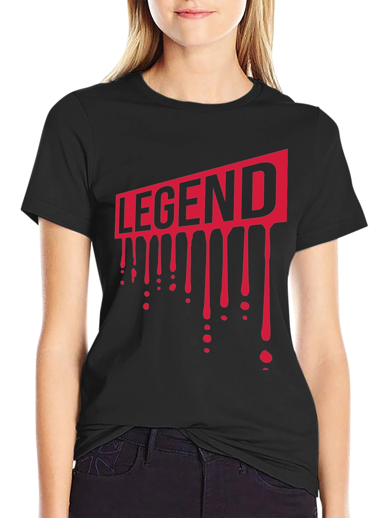 Black Legend Drip Graphic Tee - Black Casual Shirt view 2