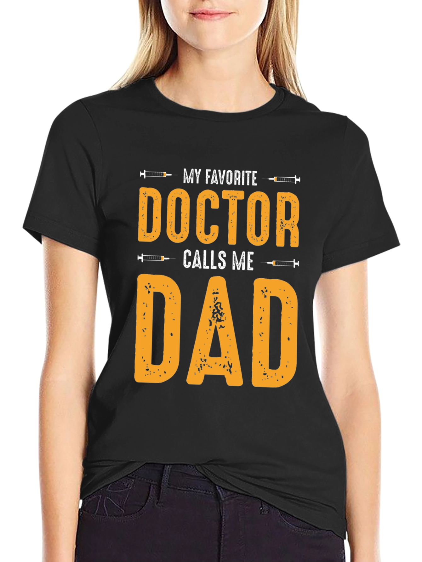Black My Favorite Doctor Calls Me Dad T-Shirt view 2
