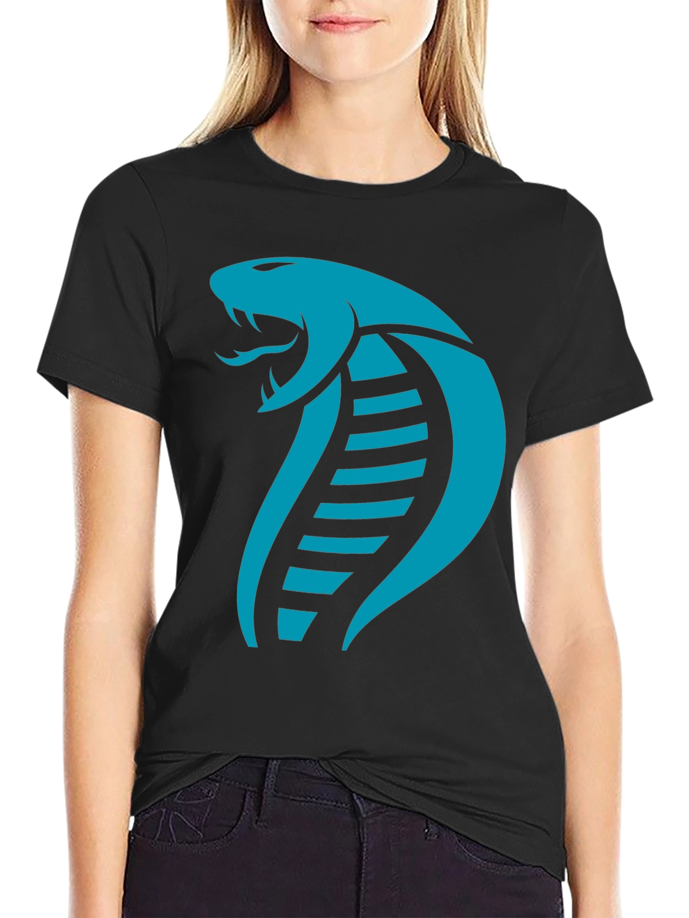 Black Cobra Snake Graphic T-Shirt - Bold Style view 2