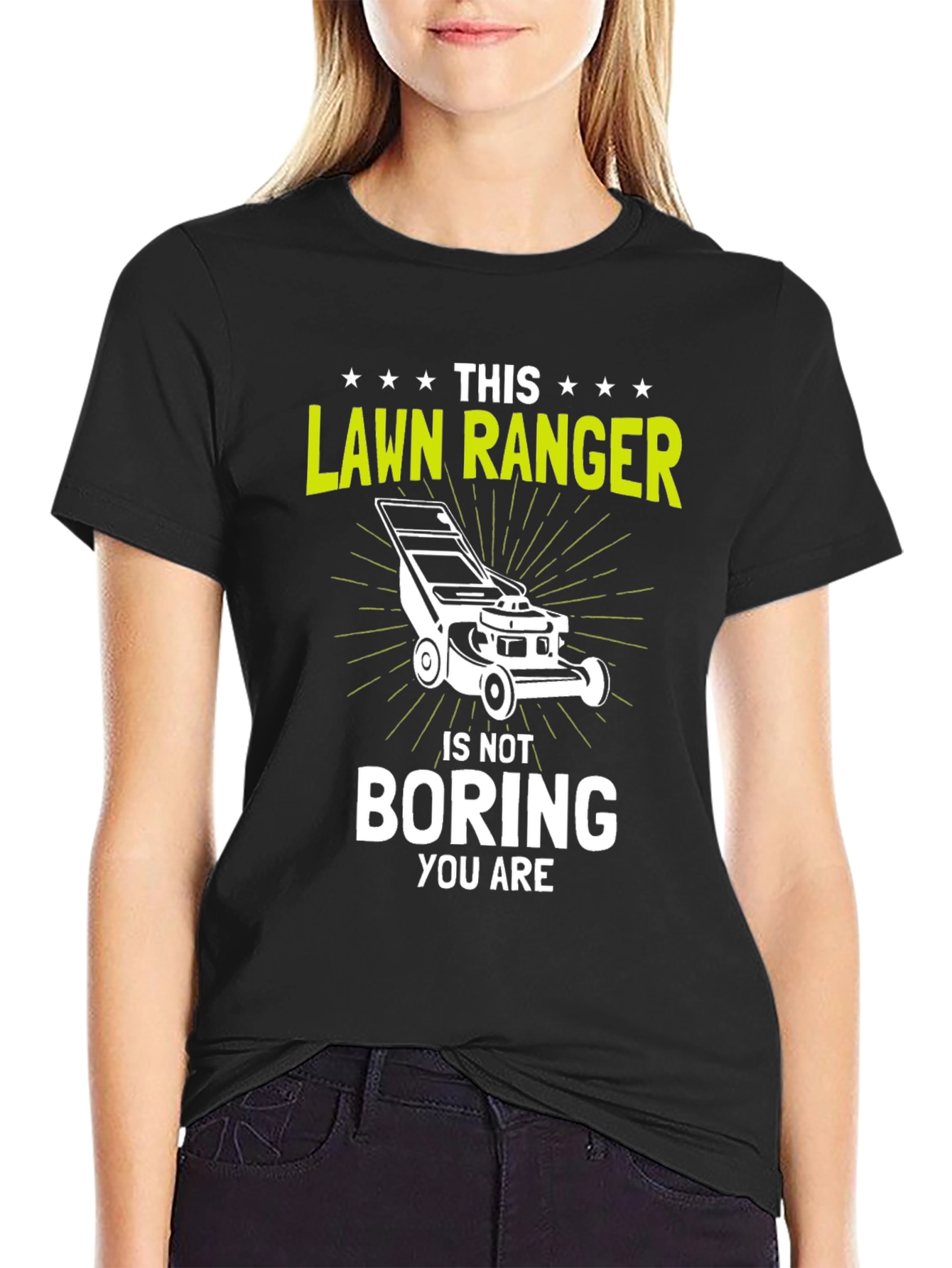 Black Lawn Ranger T-Shirt - Funny Landscaping Tee view 2