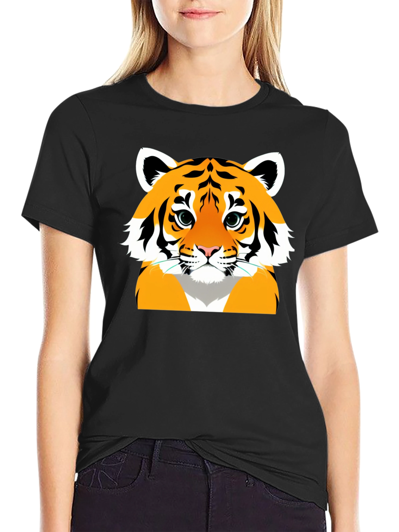 Black Cool Tiger Graphic Tee - Men's Black T-Shirt view 2