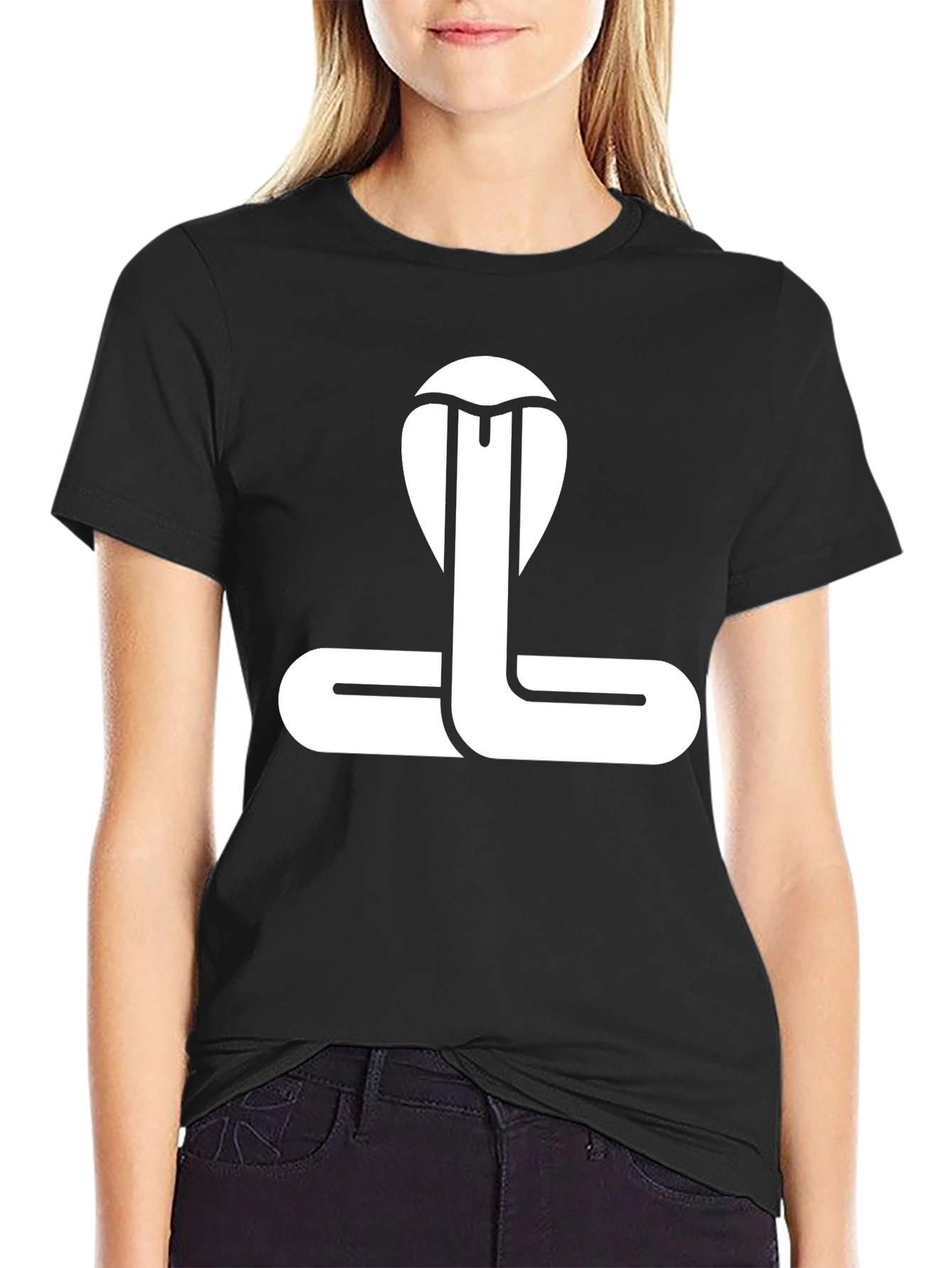 Black Cobra Graphic T-Shirt - Stylish Snake Design view 2