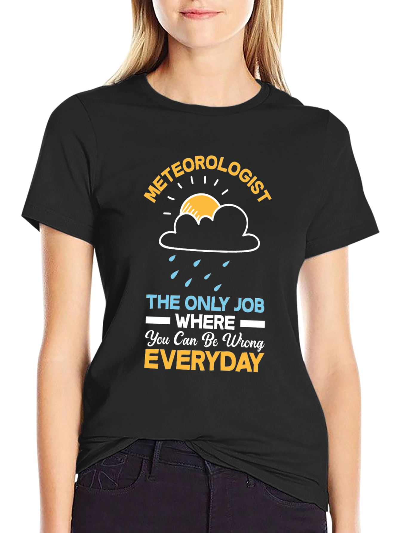 Black Meteorologist Funny Weather T-Shirt view 2