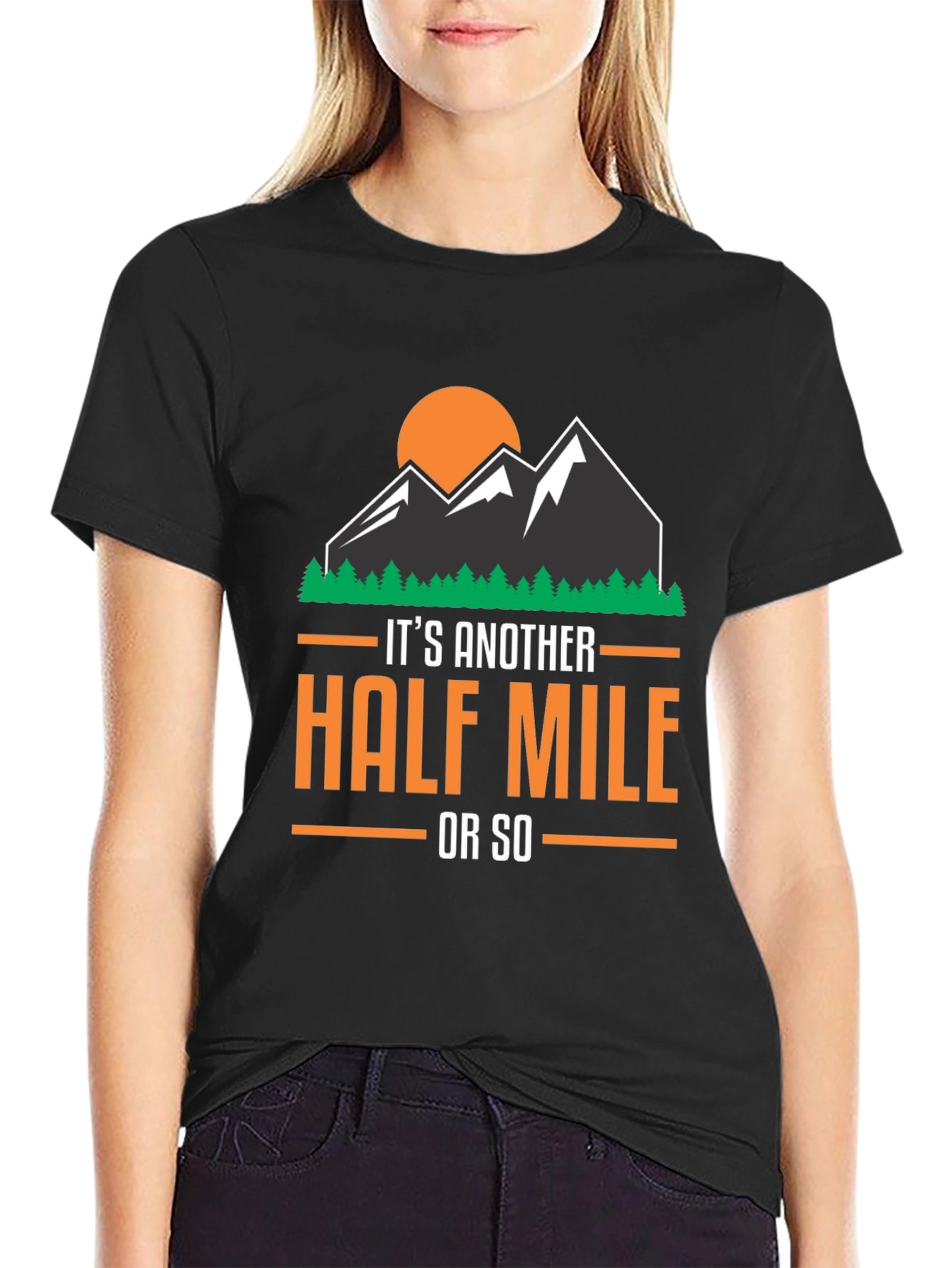 Black Hiking T-Shirt: Another Half Mile view 2