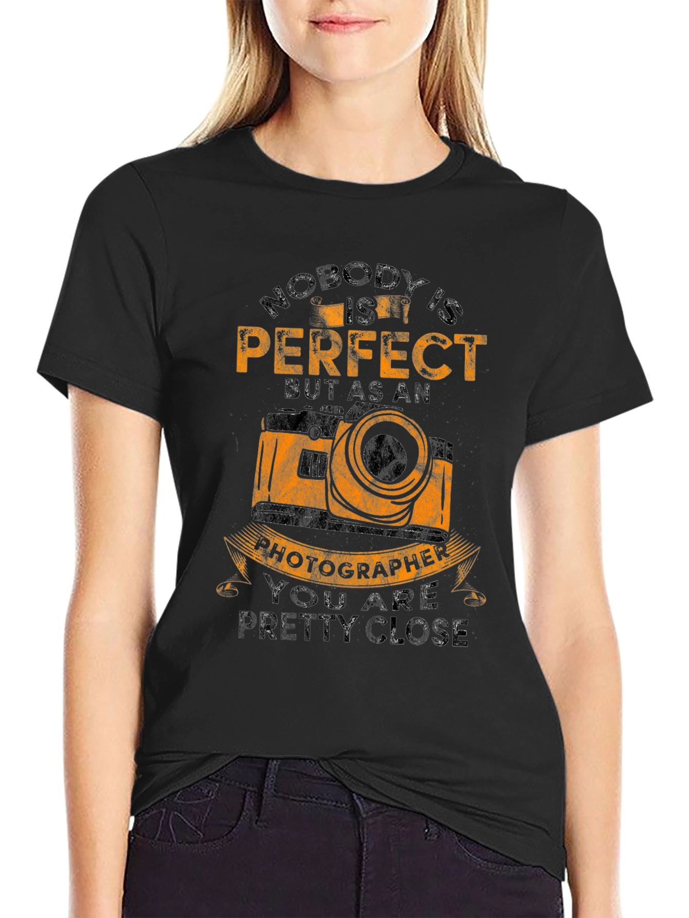 Black Photographer T-Shirt - Nobody's Perfect view 2