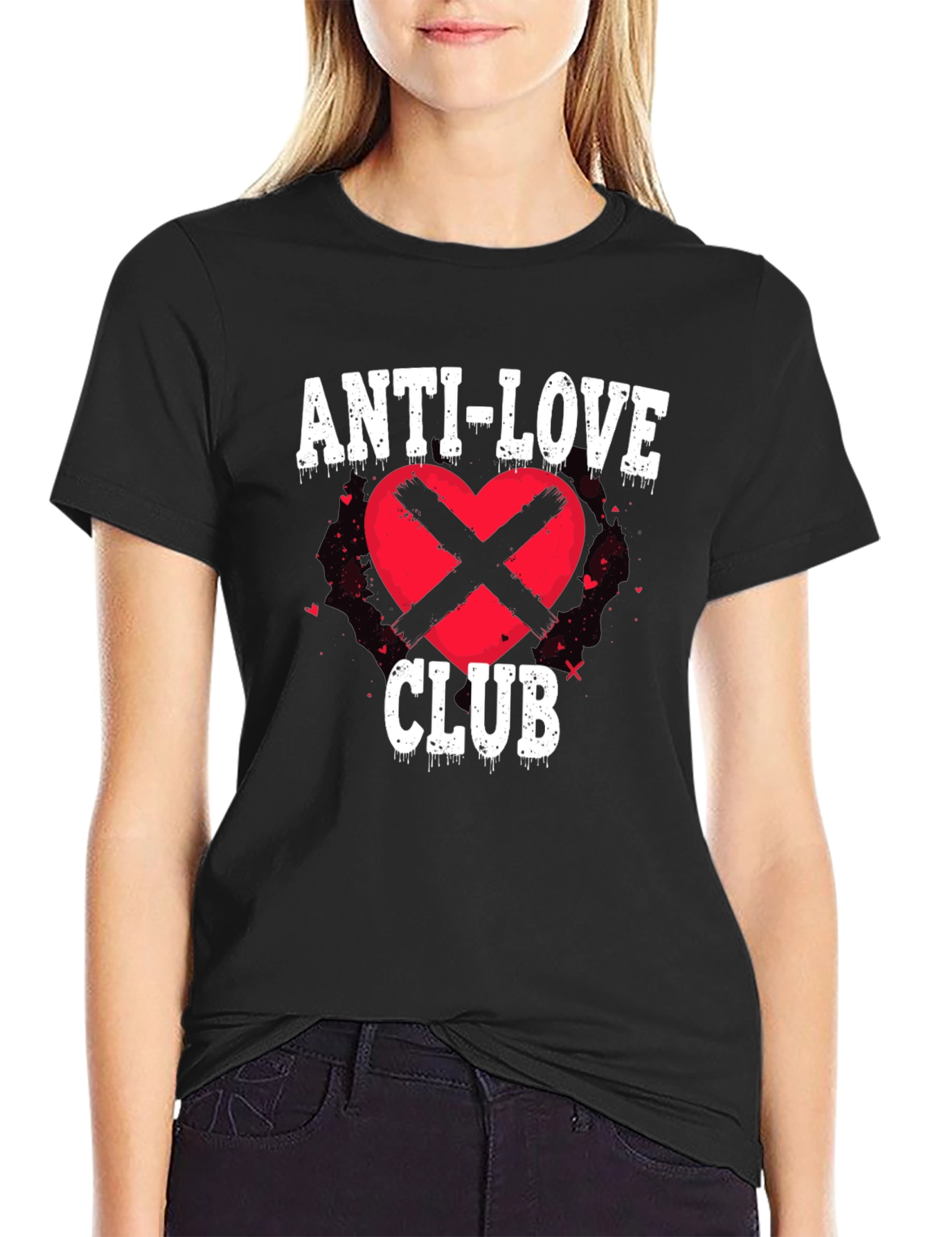 Black Anti-Love Club Graphic T-Shirt view 2