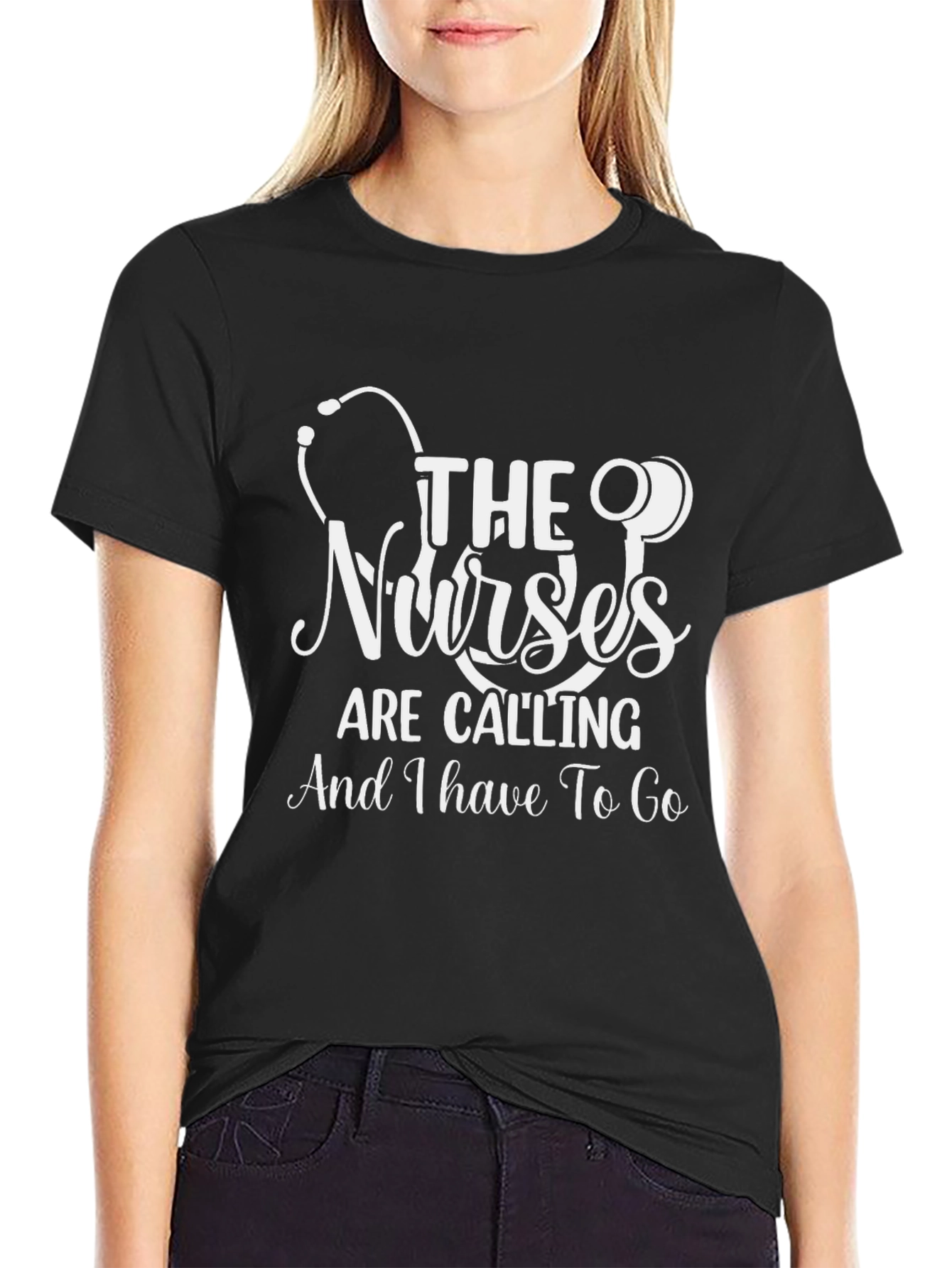 Black Nurses Are Calling T-Shirt - Black Cotton Blend view 2