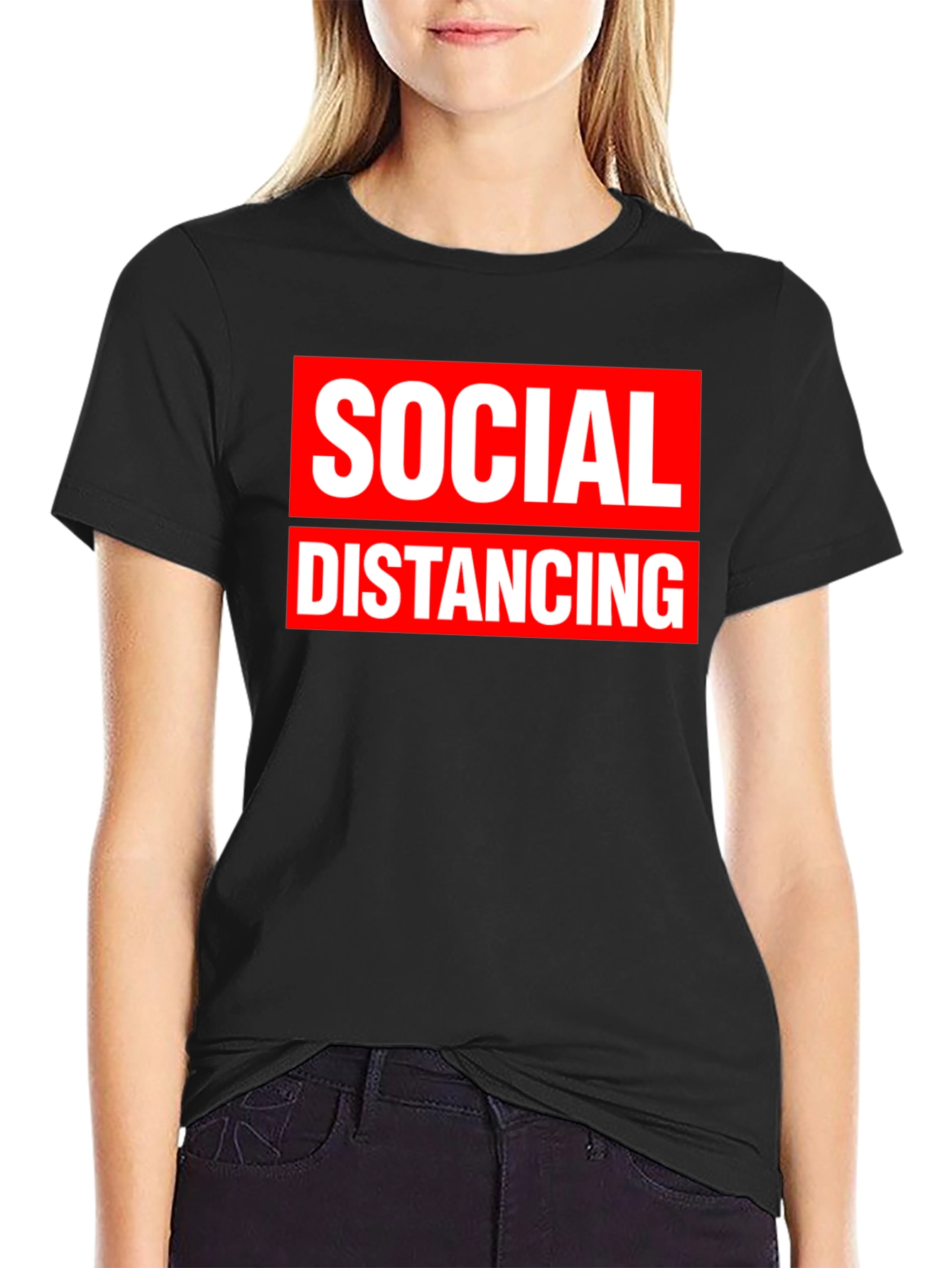 Social Distancing Graphic Tee - Black - 2