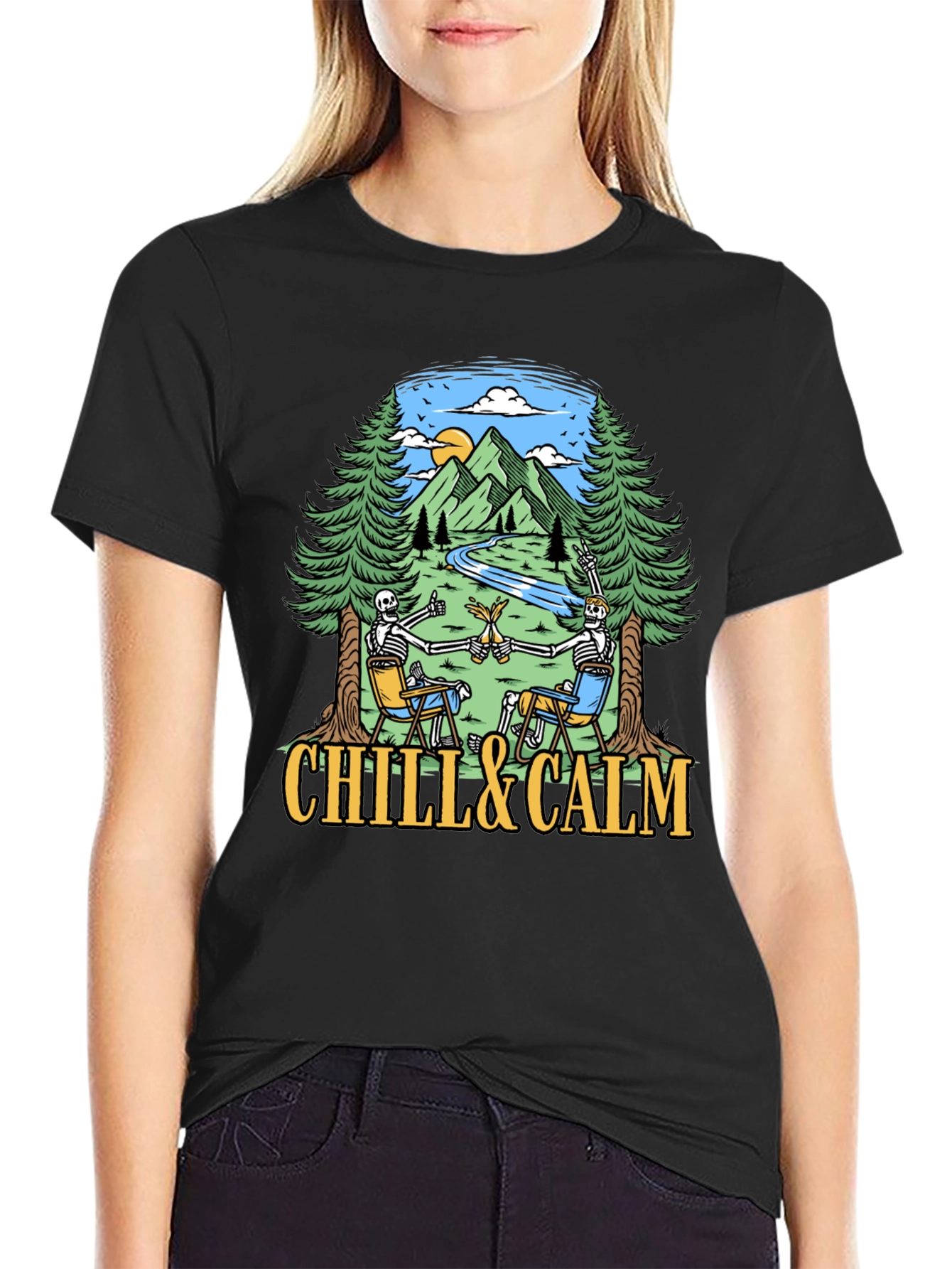 Black Chill & Calm Skeleton T-Shirt view 2