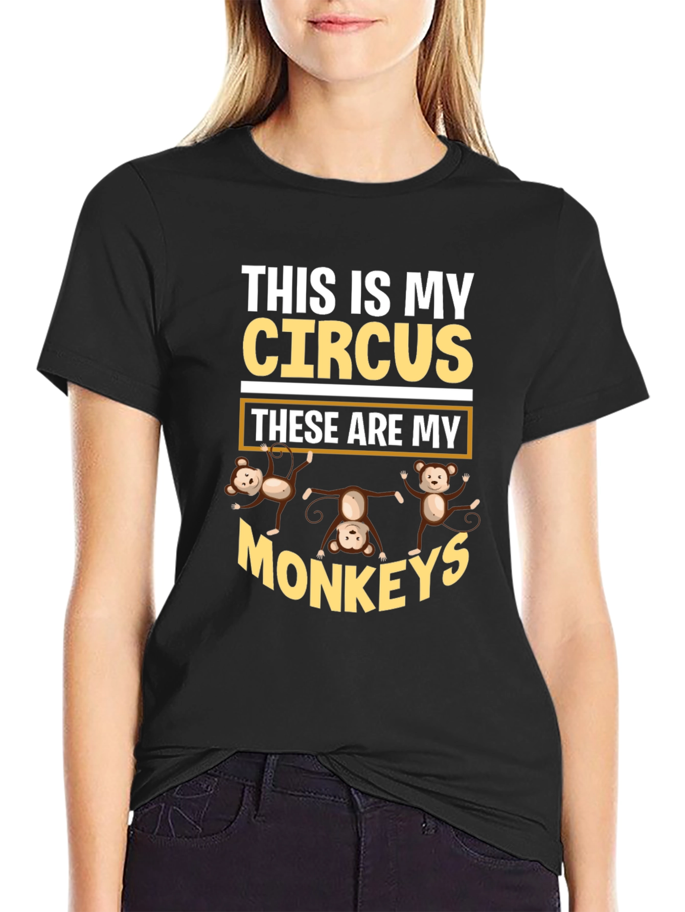 Black This is My Circus Monkey Graphic Tee view 2