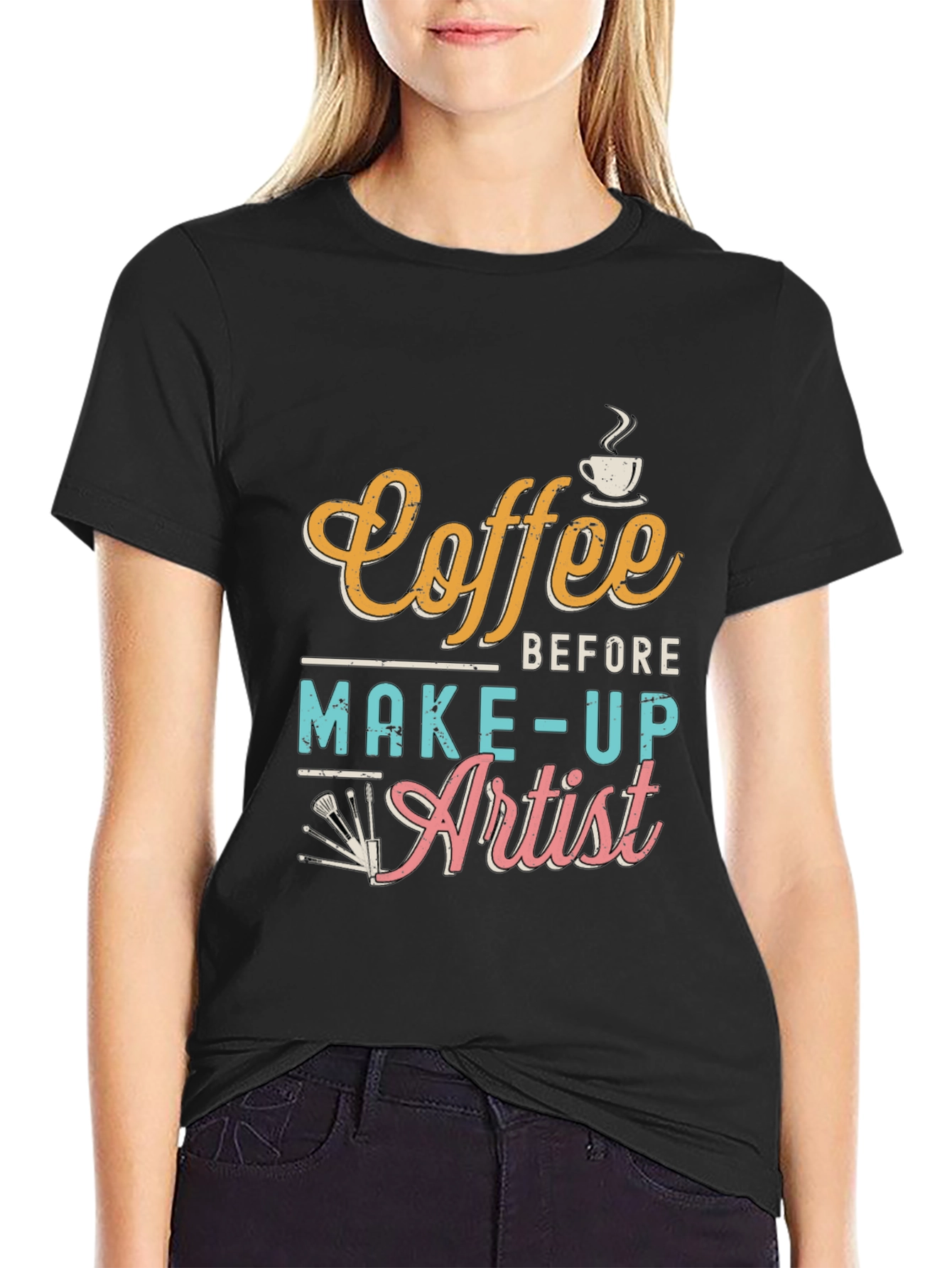 Black Coffee Before Makeup Artist T-Shirt - Stylish & Comfortable view 2