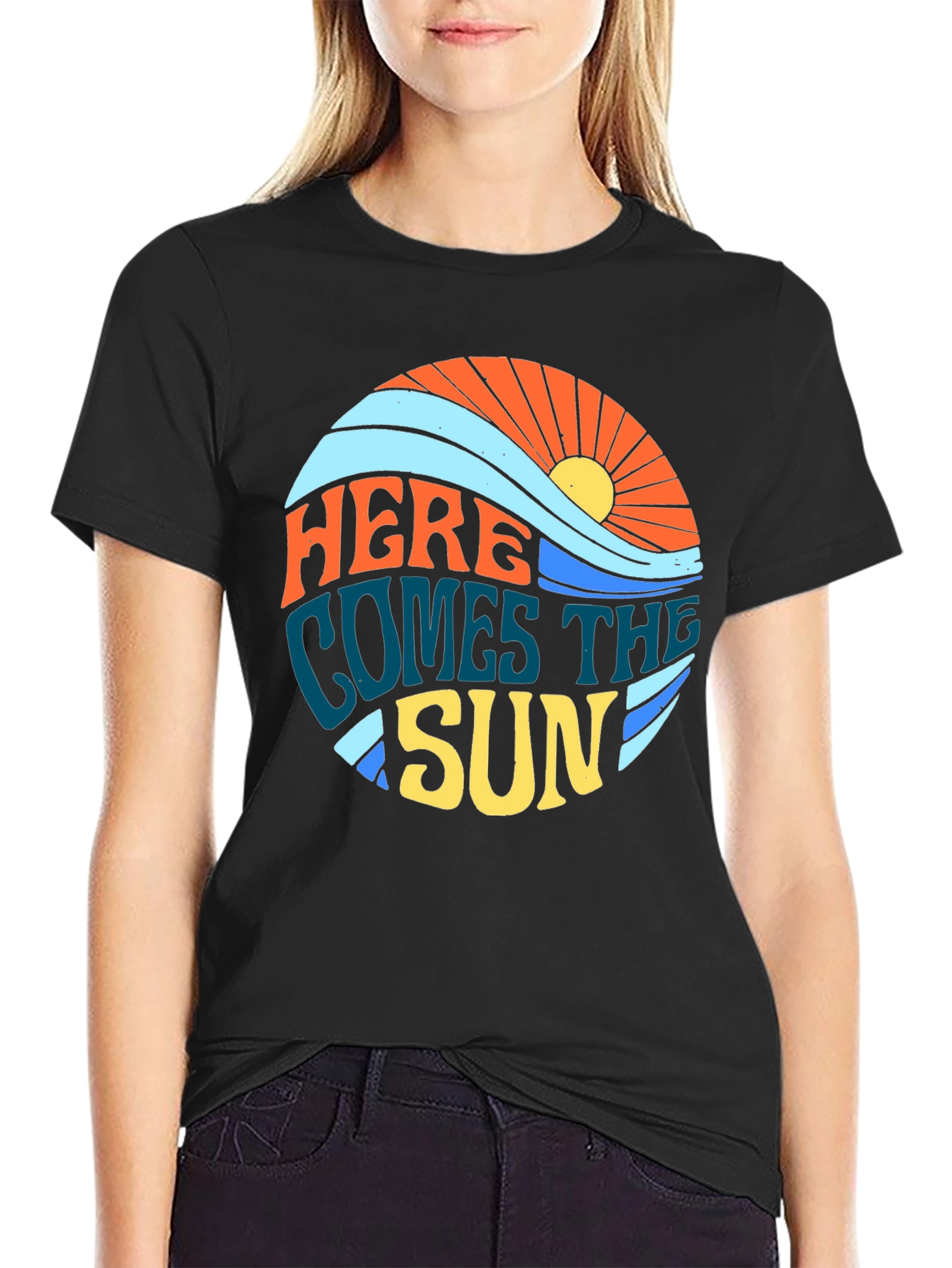 Black Here Comes The Sun Graphic Tee view 2
