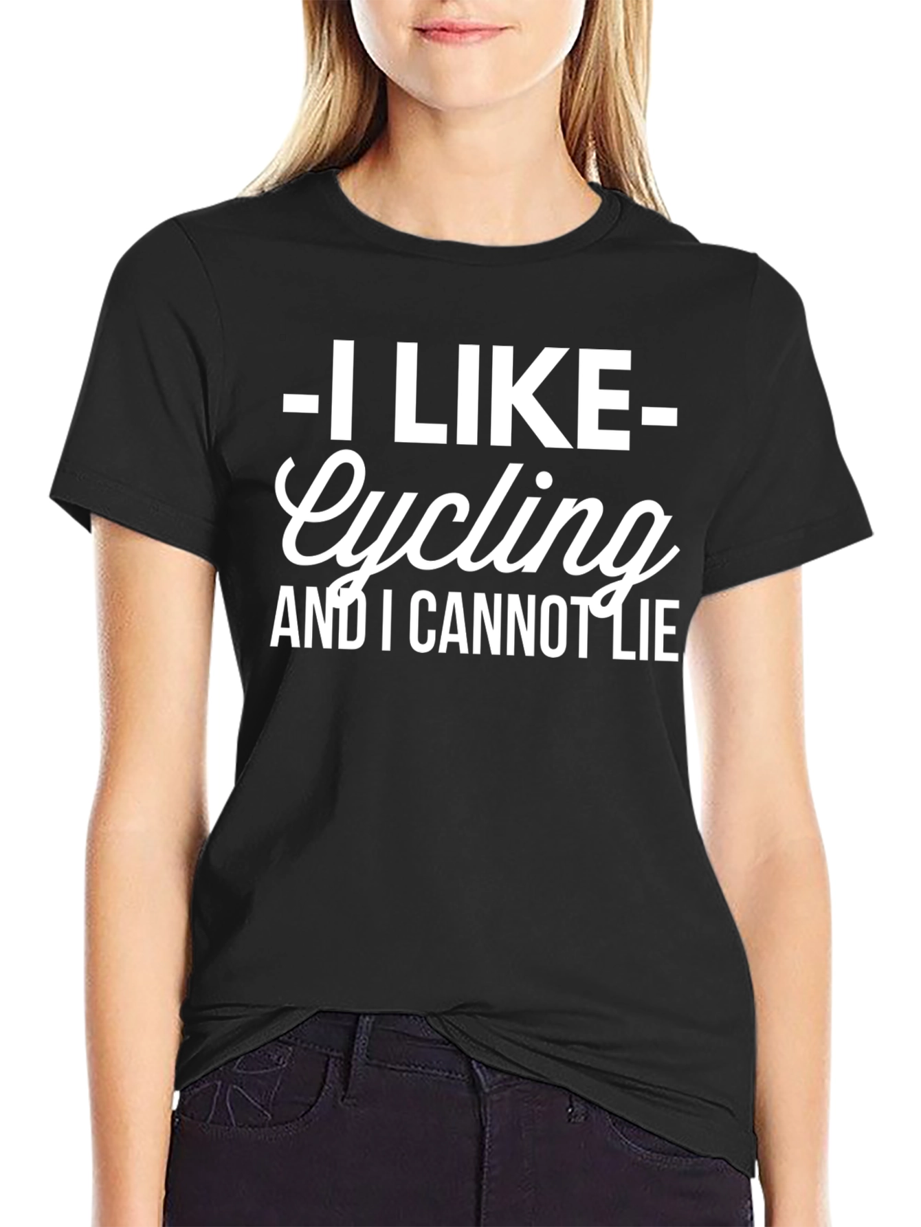 Black I Like Cycling Graphic T-Shirt view 2
