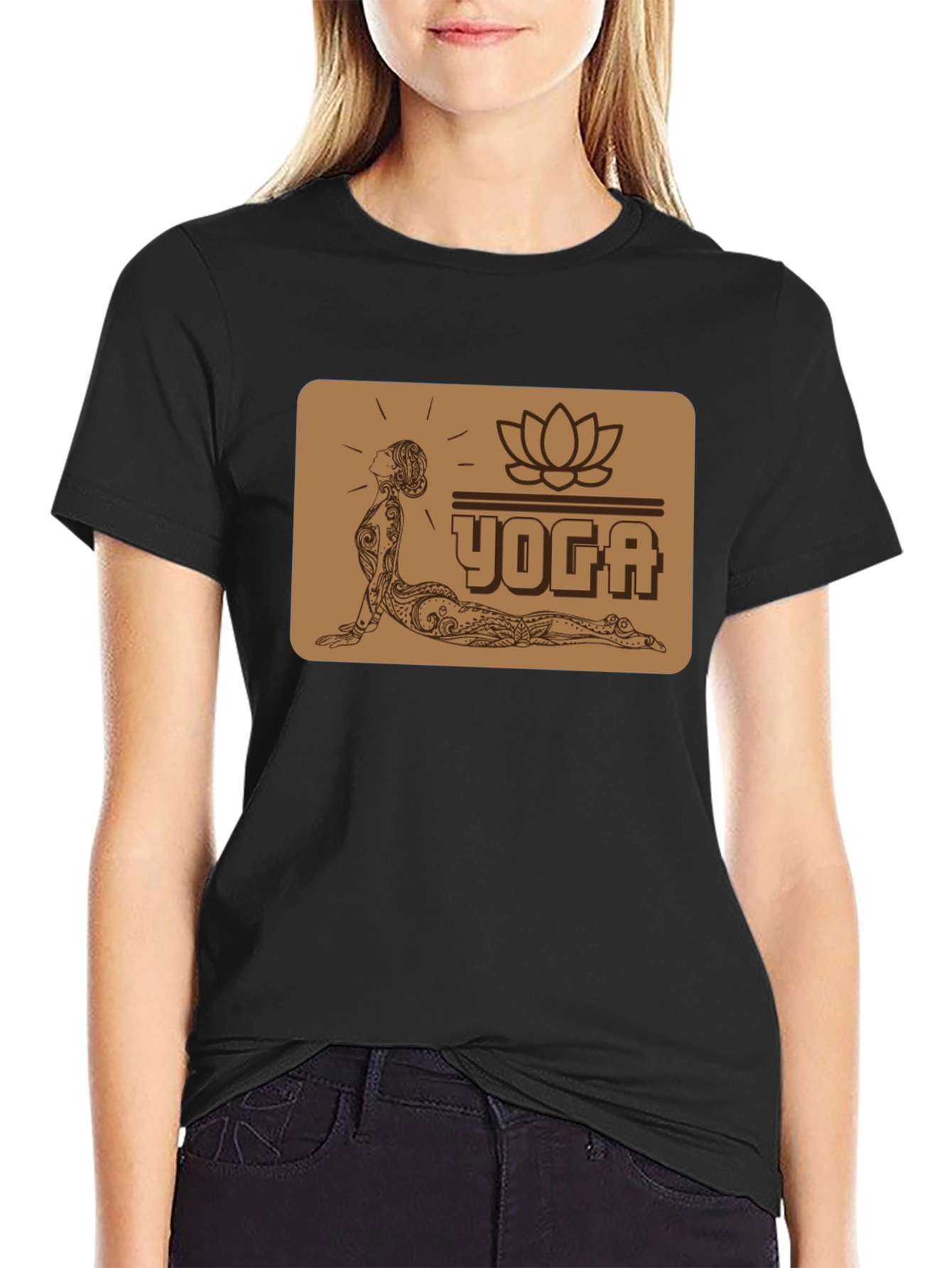 Black Yoga Graphic T-Shirt view 2