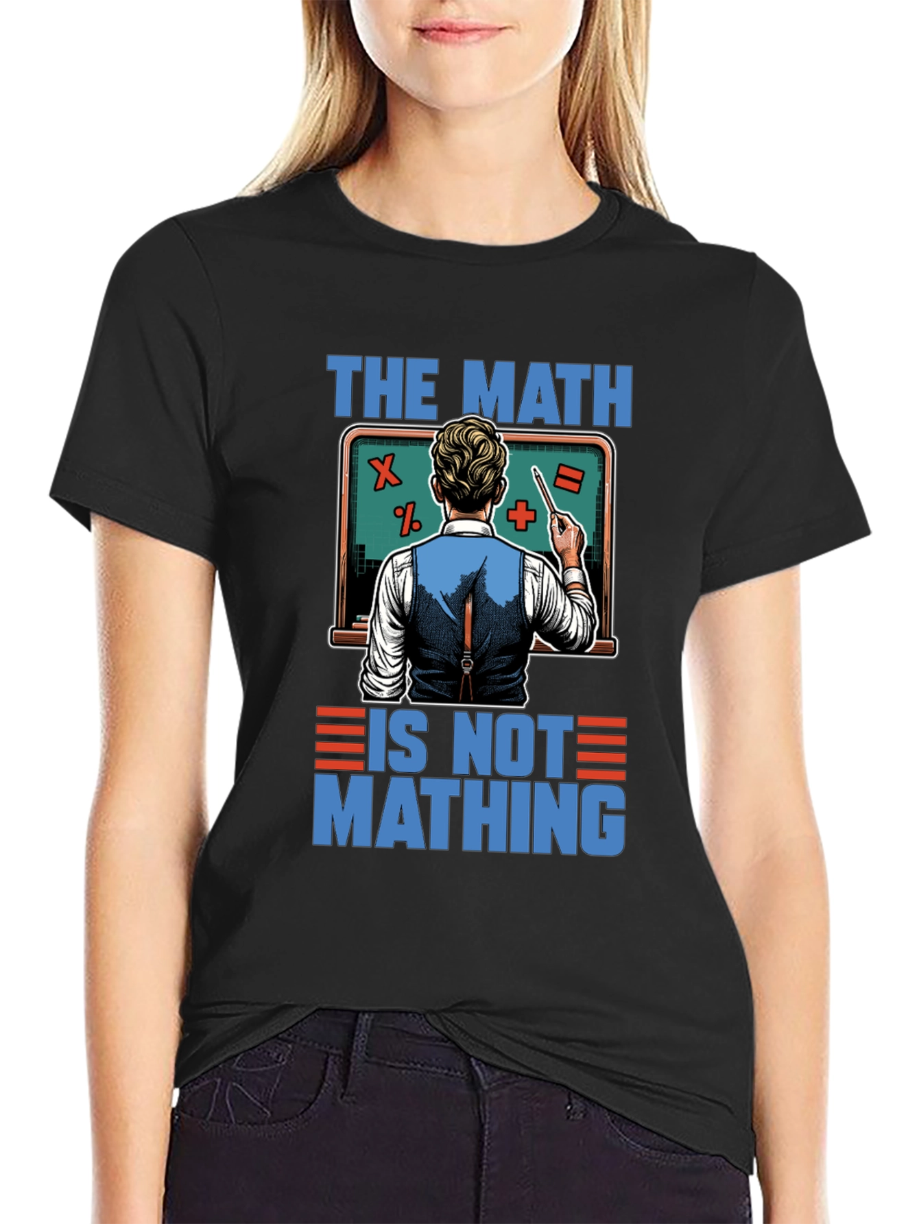Black The Math is Not Mathing T-Shirt view 2