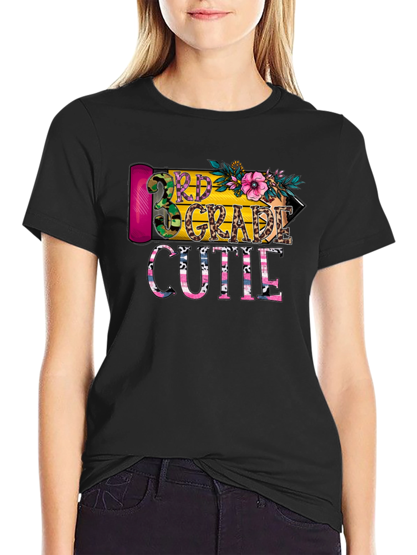 Black 3rd Grade Cutie T-Shirt - Back to School view 2