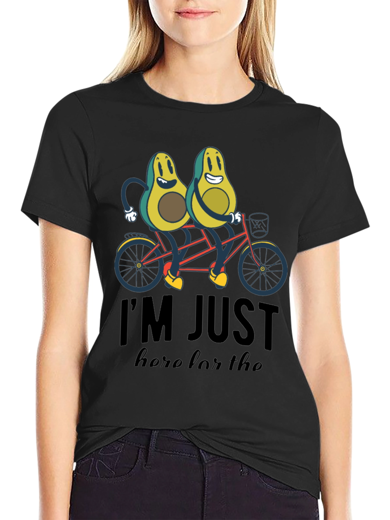 Black Avocado Tandem Bicycle T-Shirt view 2