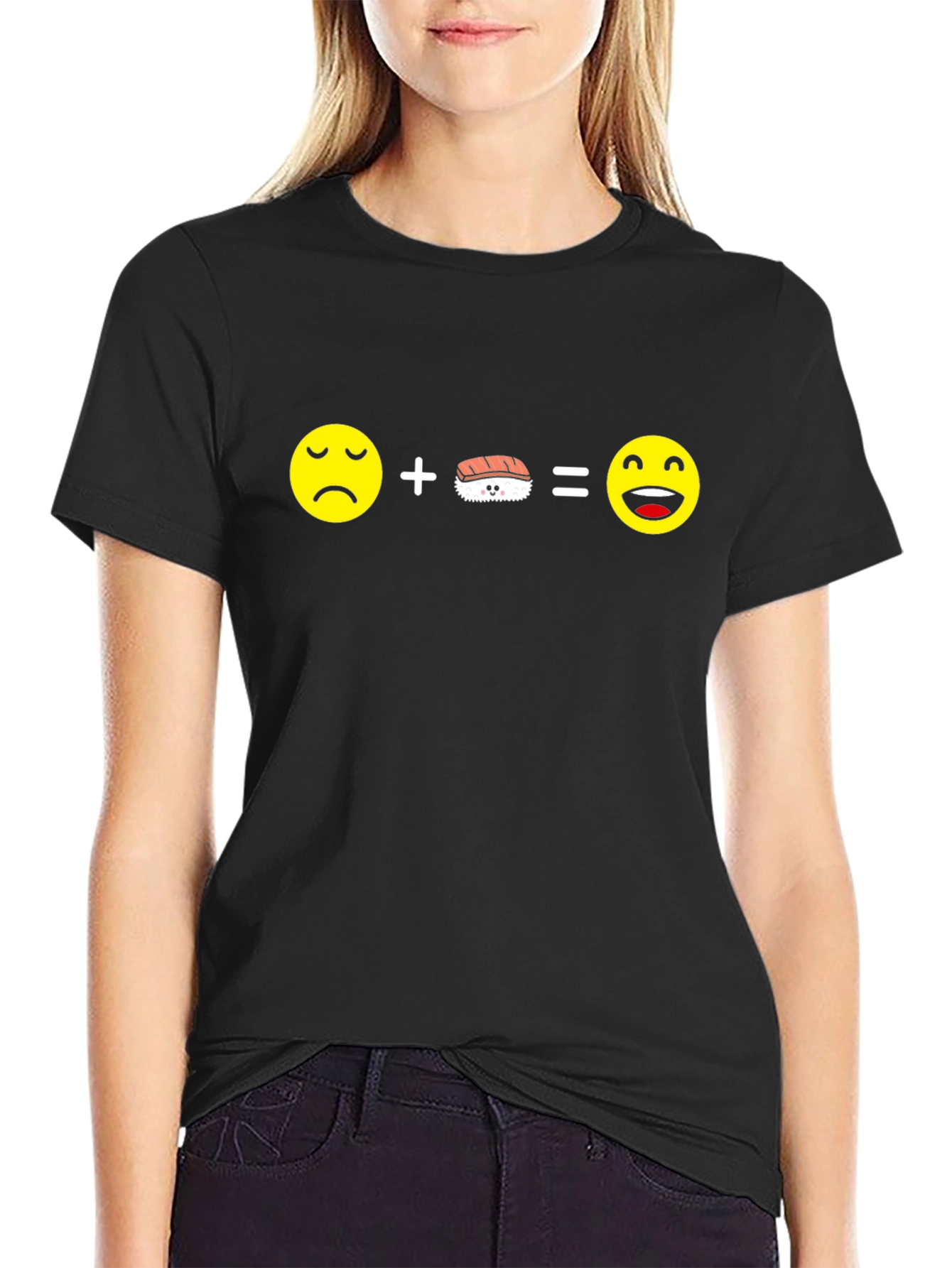 Black Sushi Makes Me Happy T-Shirt view 2
