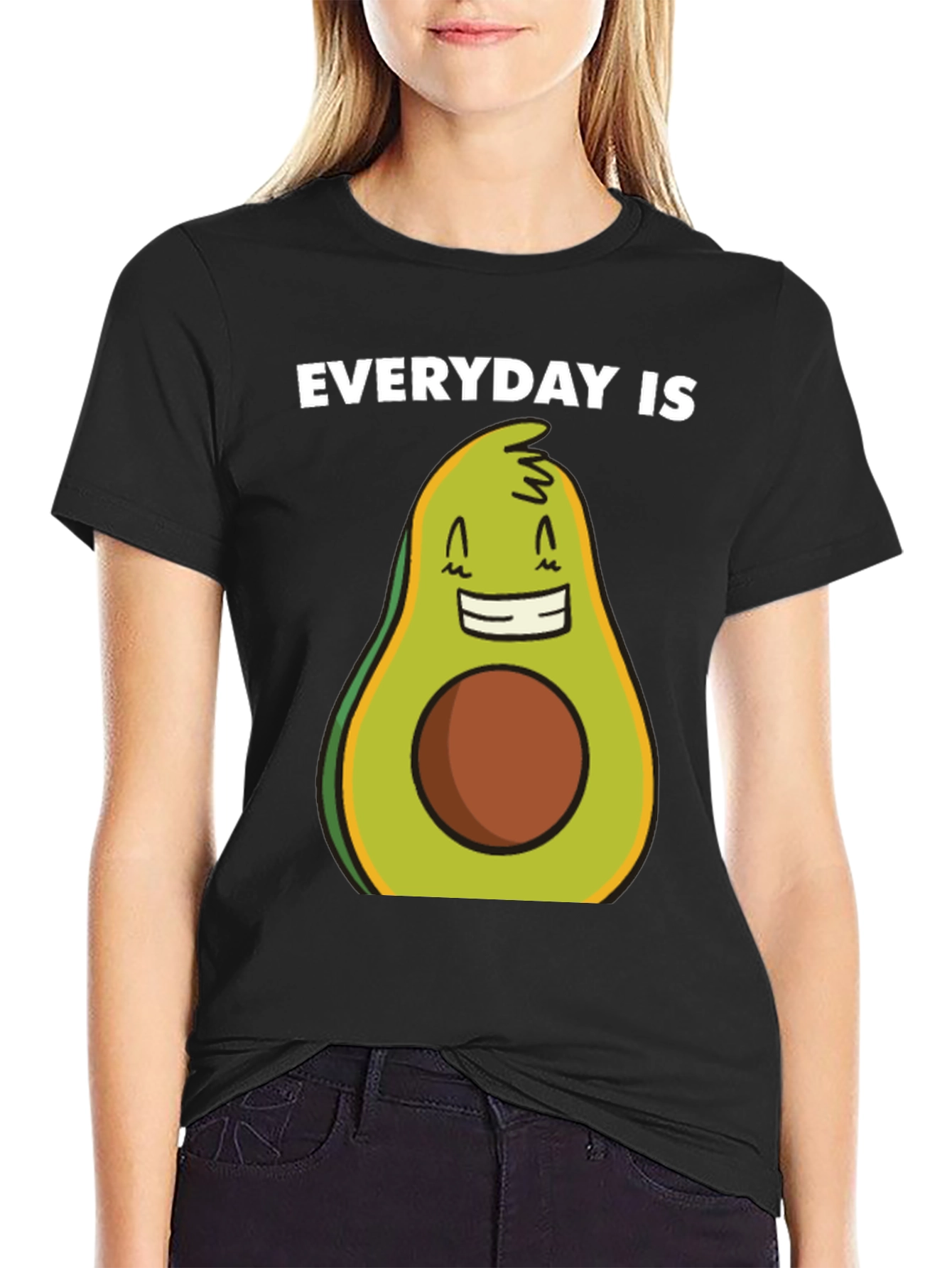 Black Everyday is Avocado T-Shirt - Funny Graphic Tee view 2