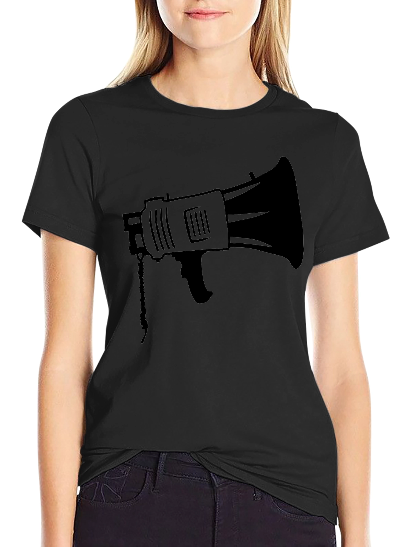 Black Black Megaphone Graphic Tee - Loud & Proud! view 2