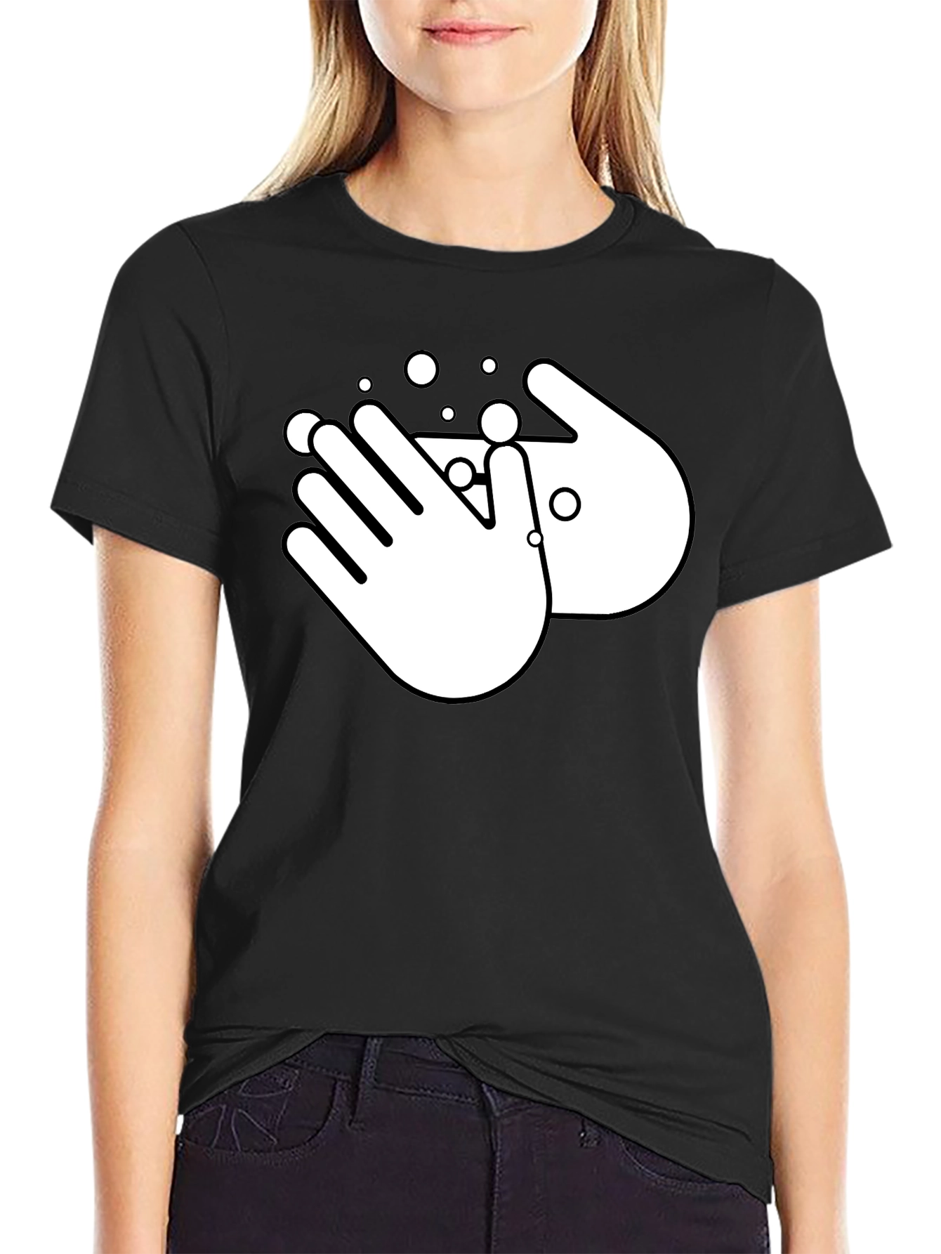 Black Wash Your Hands Black T-Shirt view 2