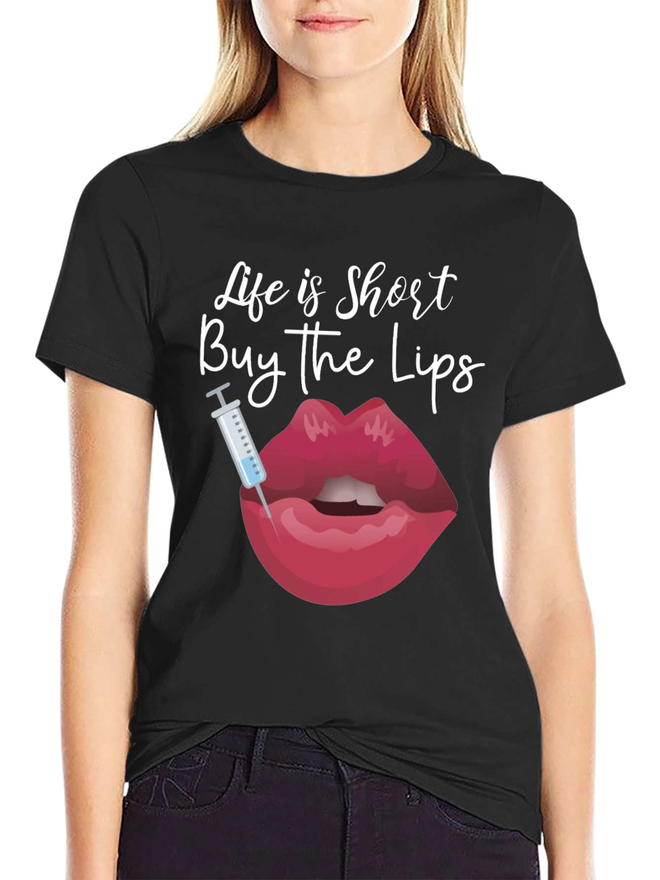 Black Life is Short Buy the Lips T-Shirt view 2