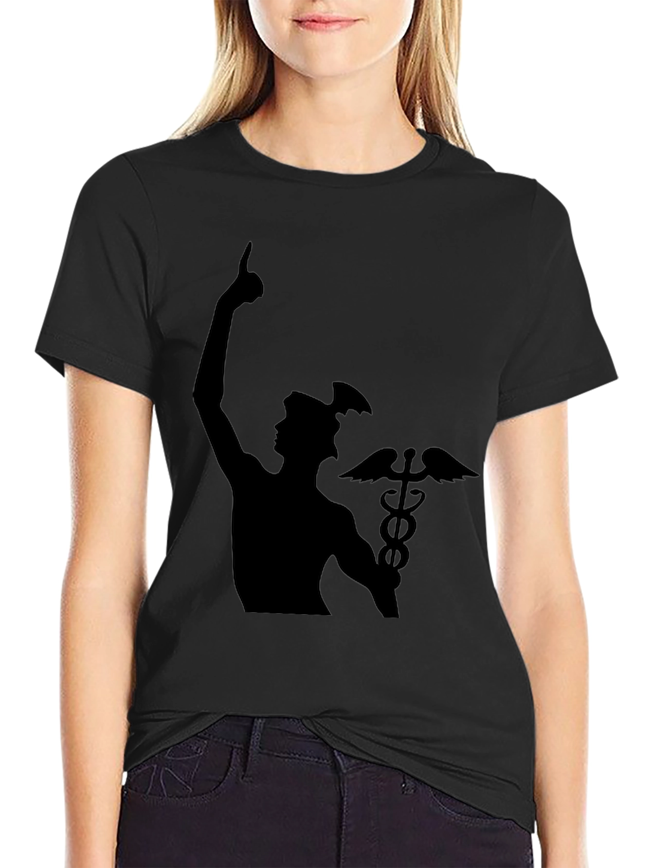 Black Mercury Caduceus Black T-Shirt view 2
