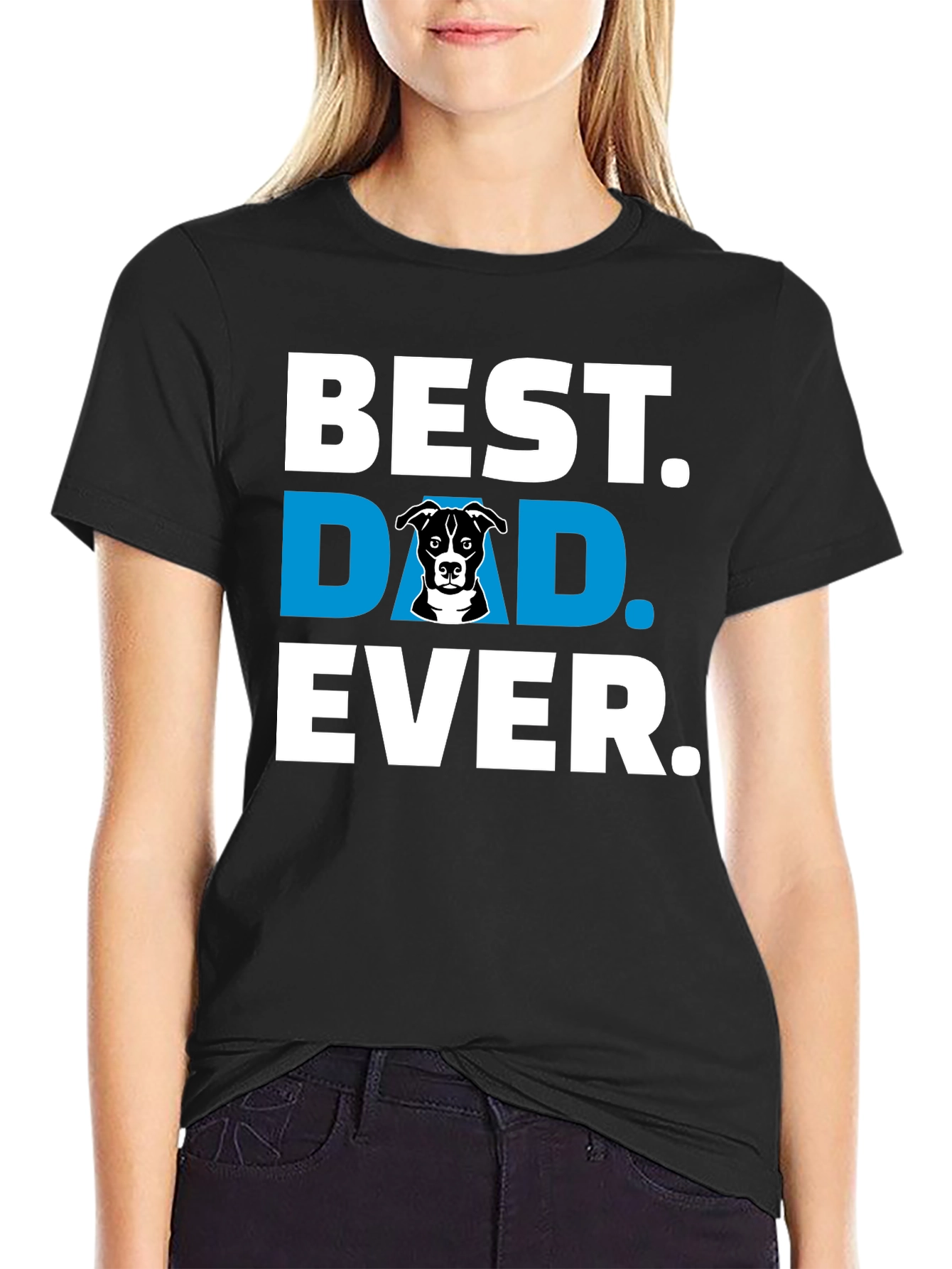 Black Best Dog Dad Ever T-Shirt view 2