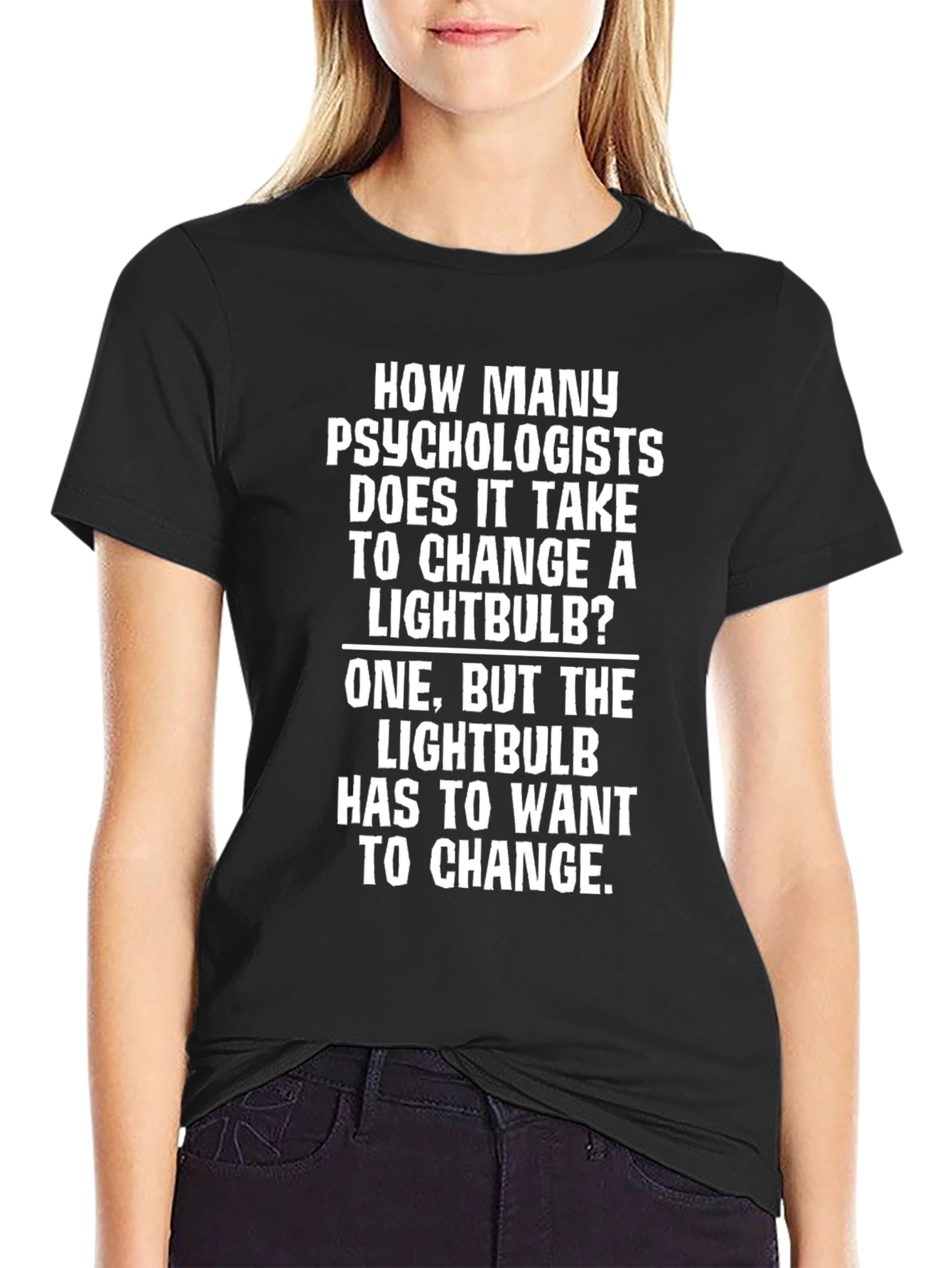 Black Psychologist Lightbulb Humor T-Shirt view 2