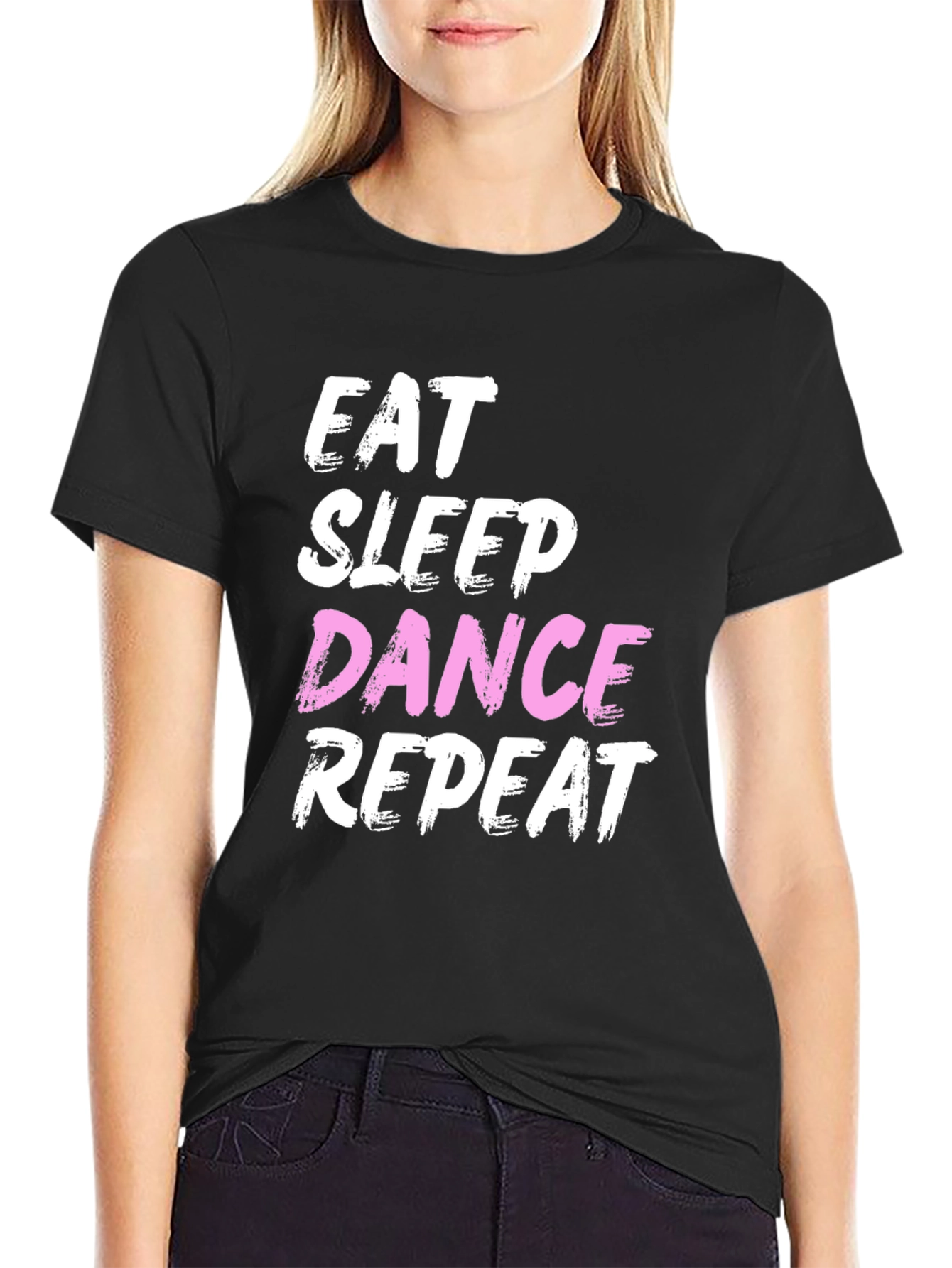 Black Eat Sleep Dance Repeat Graphic Tee view 2