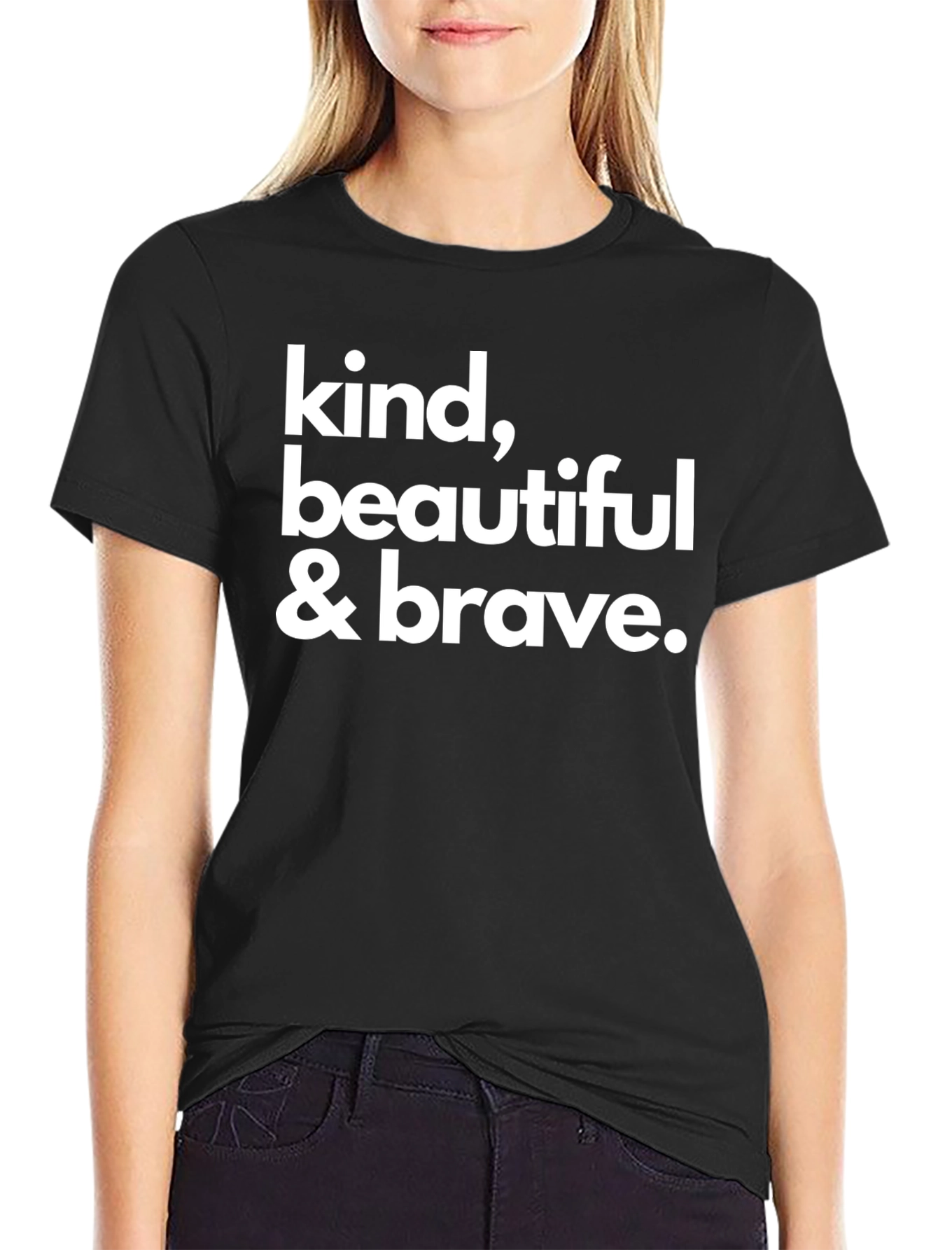 Black Kind Beautiful Brave Graphic Tee view 2