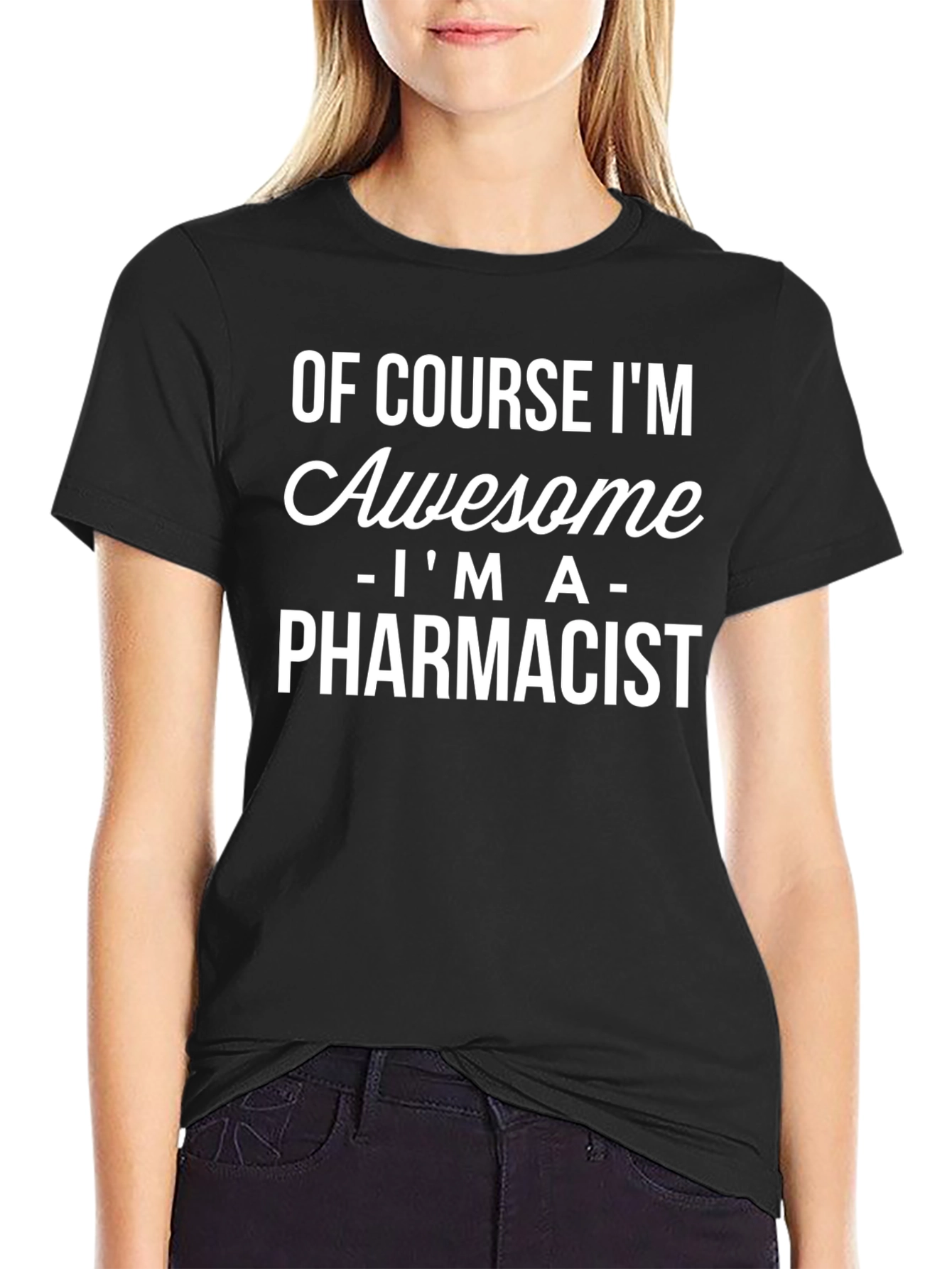 Black Awesome Pharmacist Black T-Shirt view 2