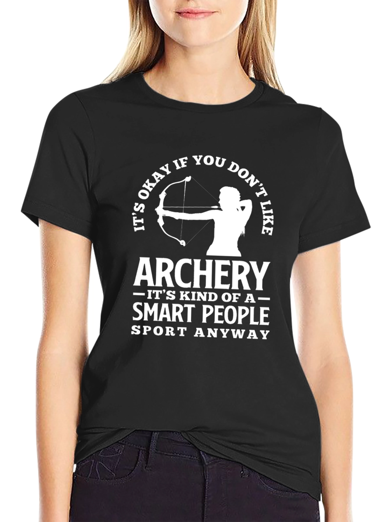 Black Archery Smart People Sport T-Shirt view 2