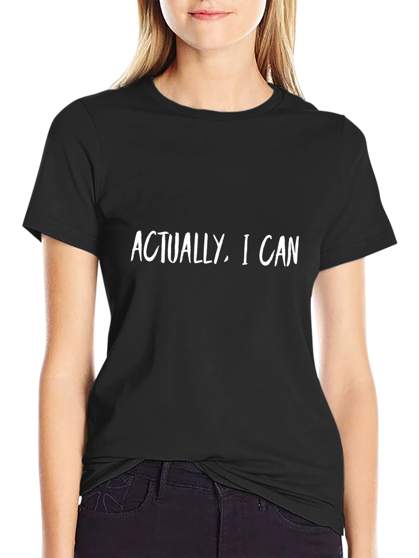 Black Actually, I Can - Men's Graphic T-Shirt view 2