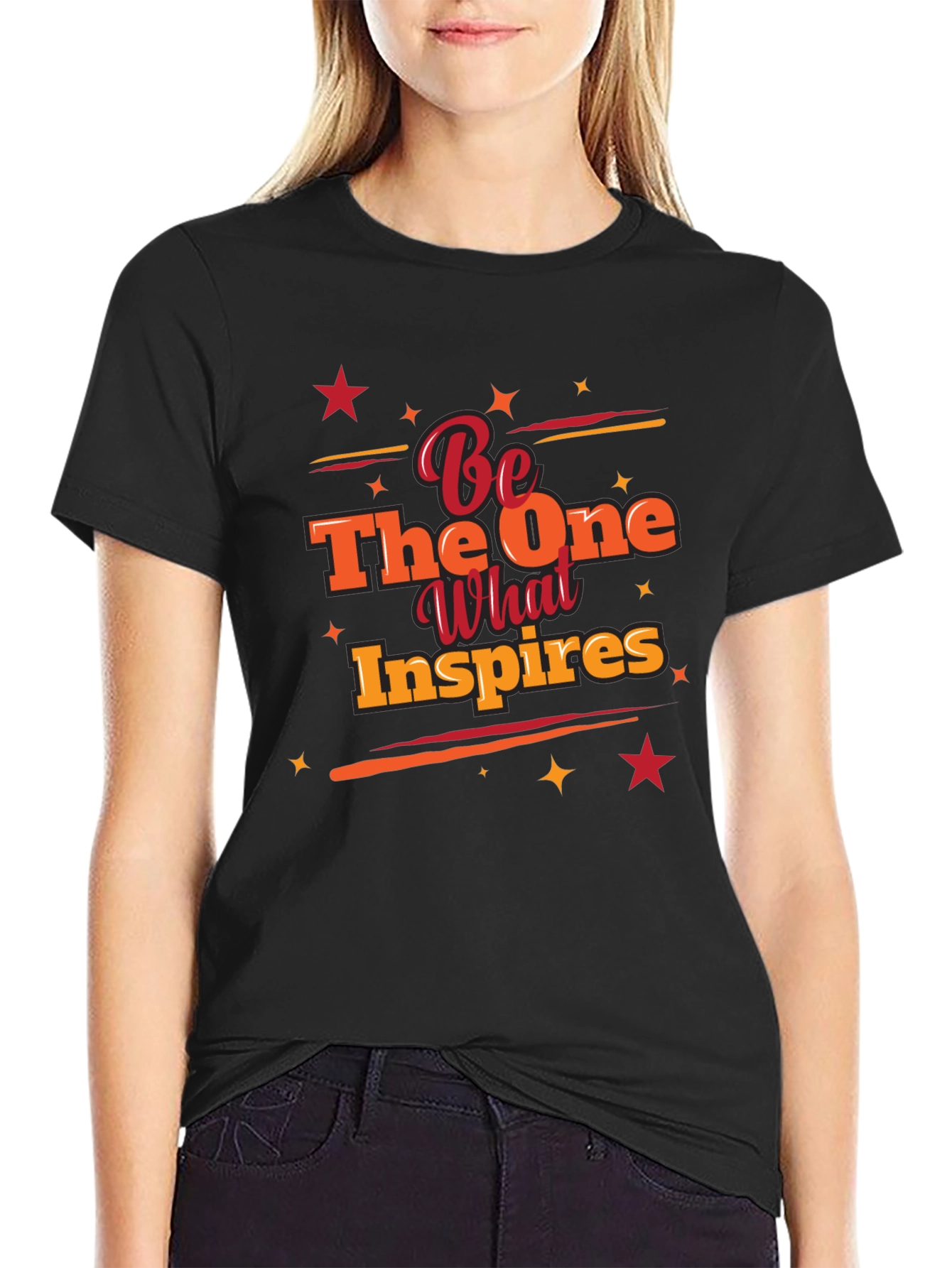 Black Inspirational Graphic Tee - Be The One What Inspires view 2