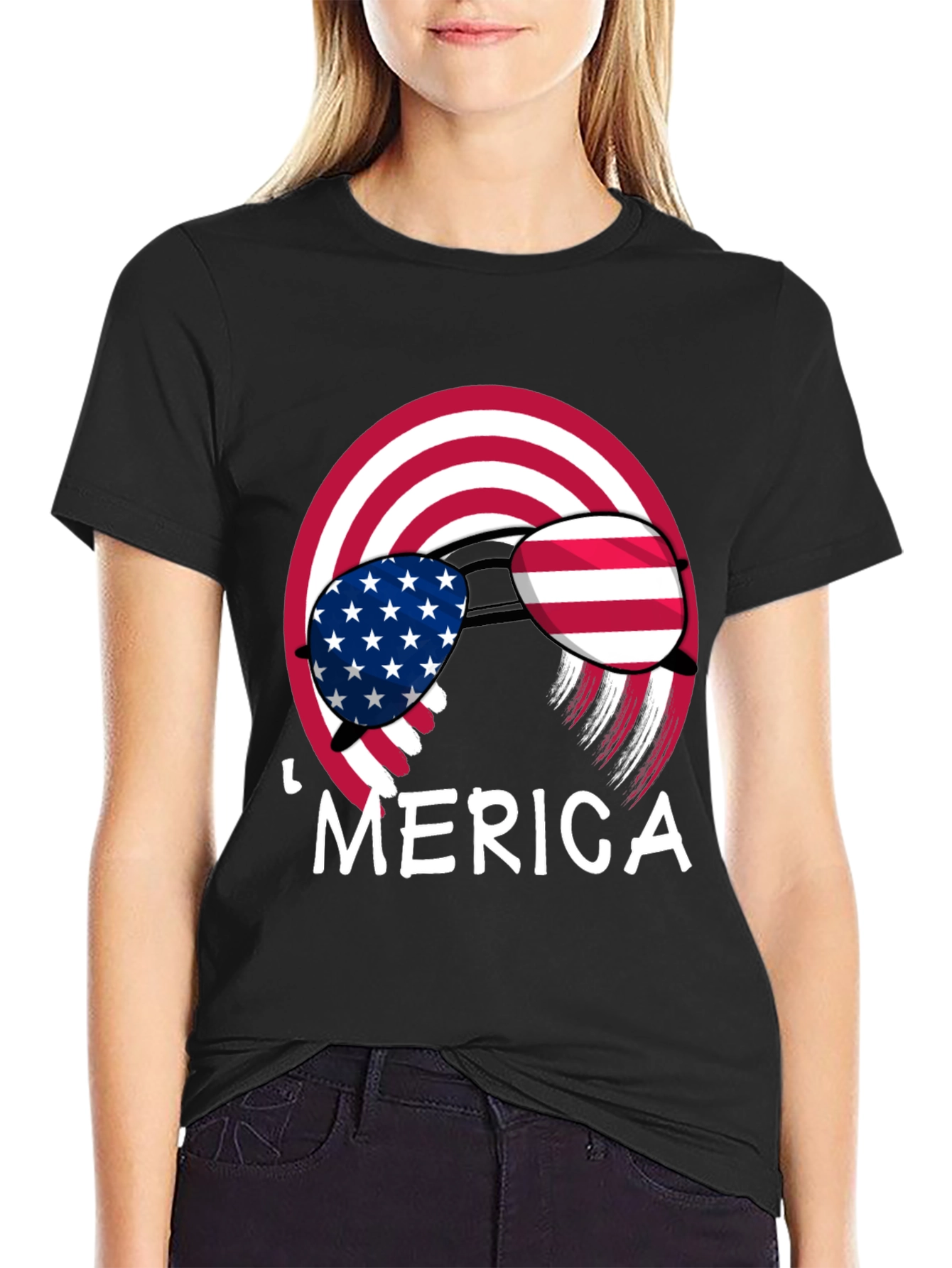 Black Patriotic 'Merica T-Shirt view 2