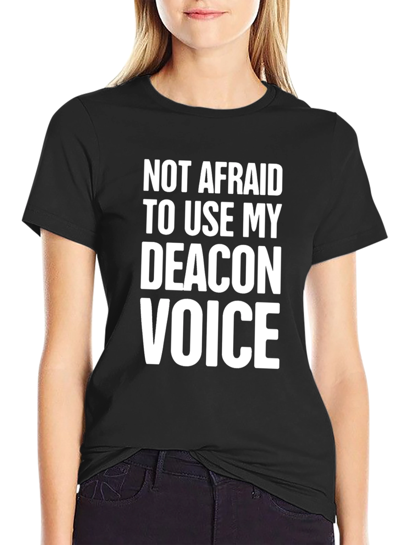 Black Deacon Voice T-Shirt - Bold Statement Tee view 2