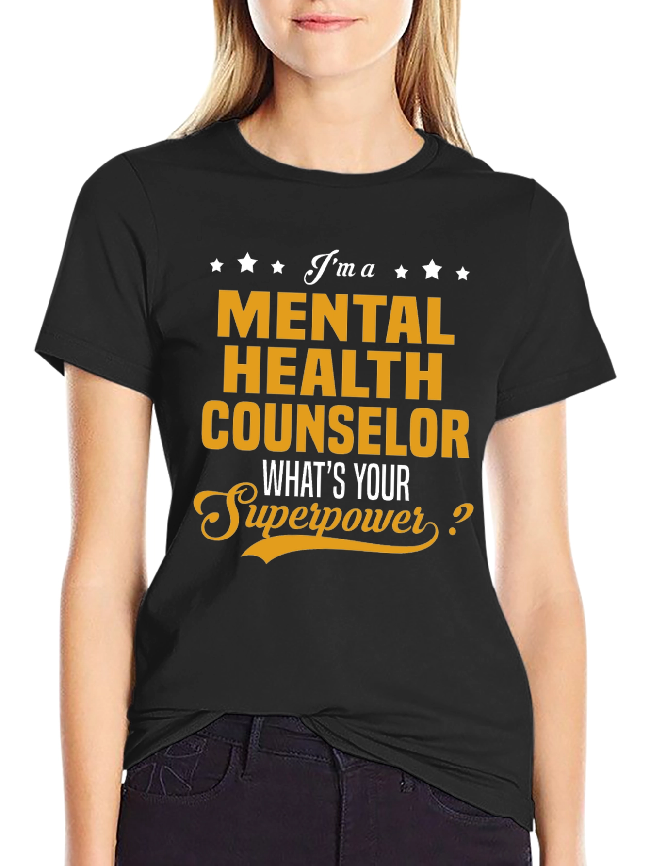 Black Mental Health Counselor Superpower T-Shirt view 2