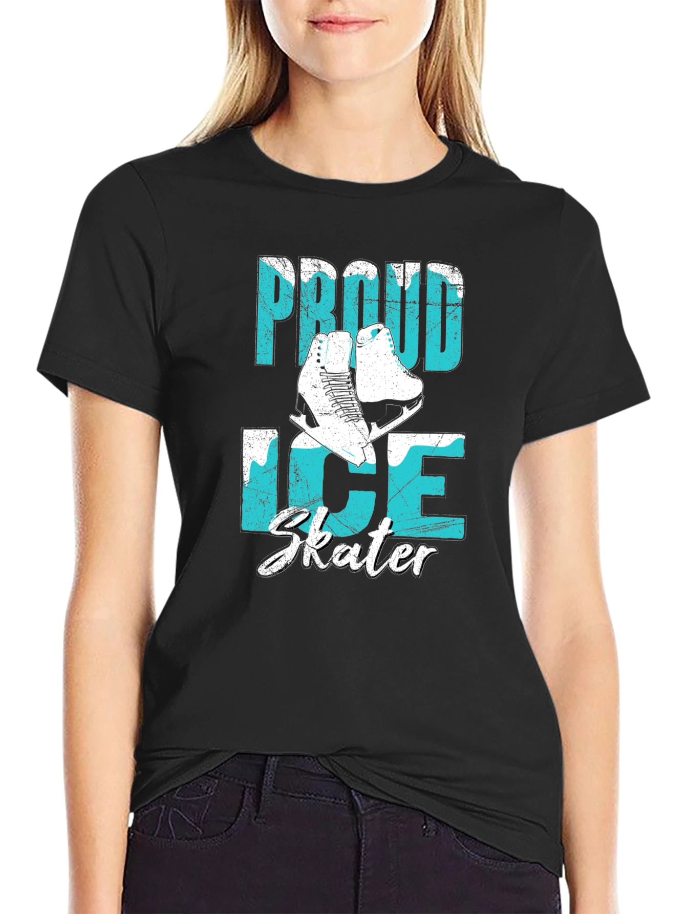 Black Proud Ice Skater Graphic T-Shirt view 2