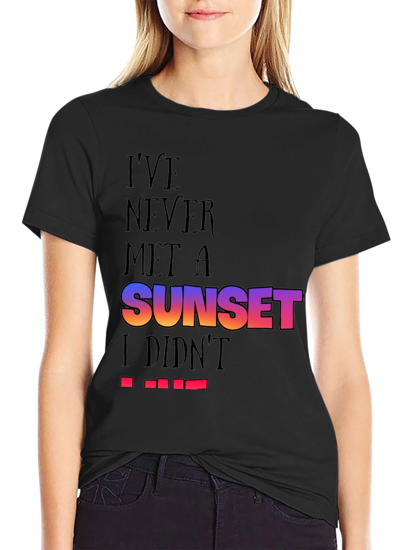 Black Sunset Lover Black T-Shirt view 2