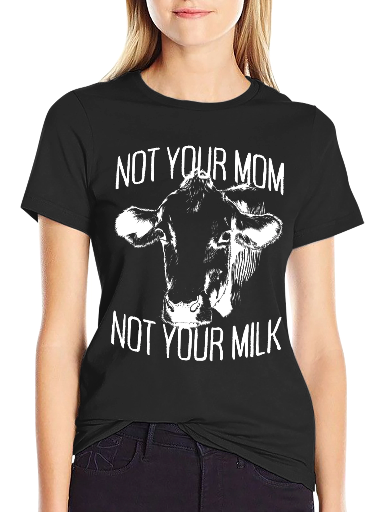 Black Not Your Mom, Not Your Milk Graphic Tee view 2