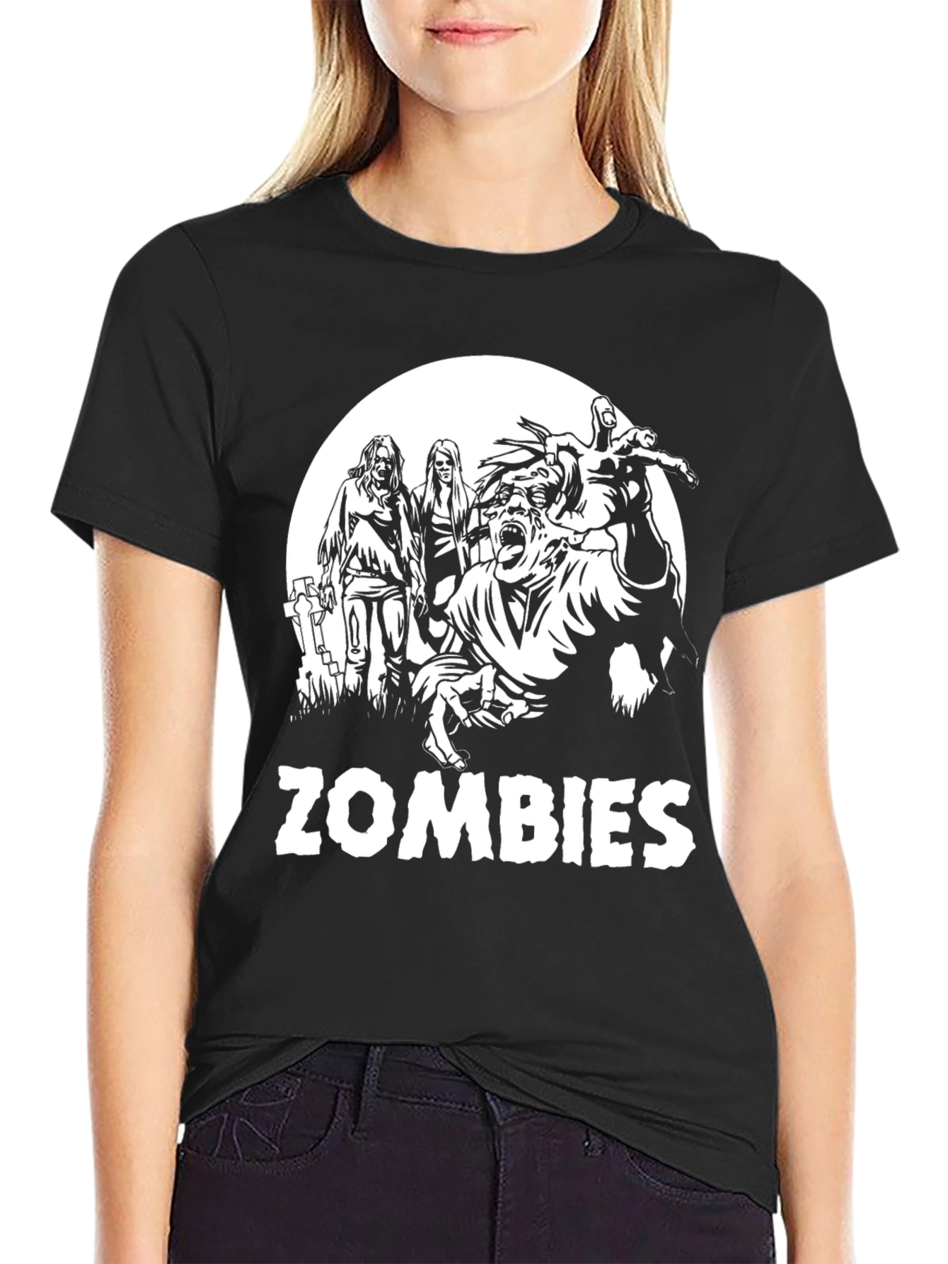 Black Zombies Graphic Print T-Shirt - Black view 2